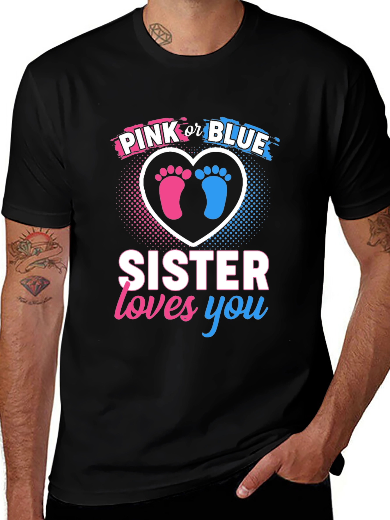 Pink or Blue Sister Loves You T-Shirt