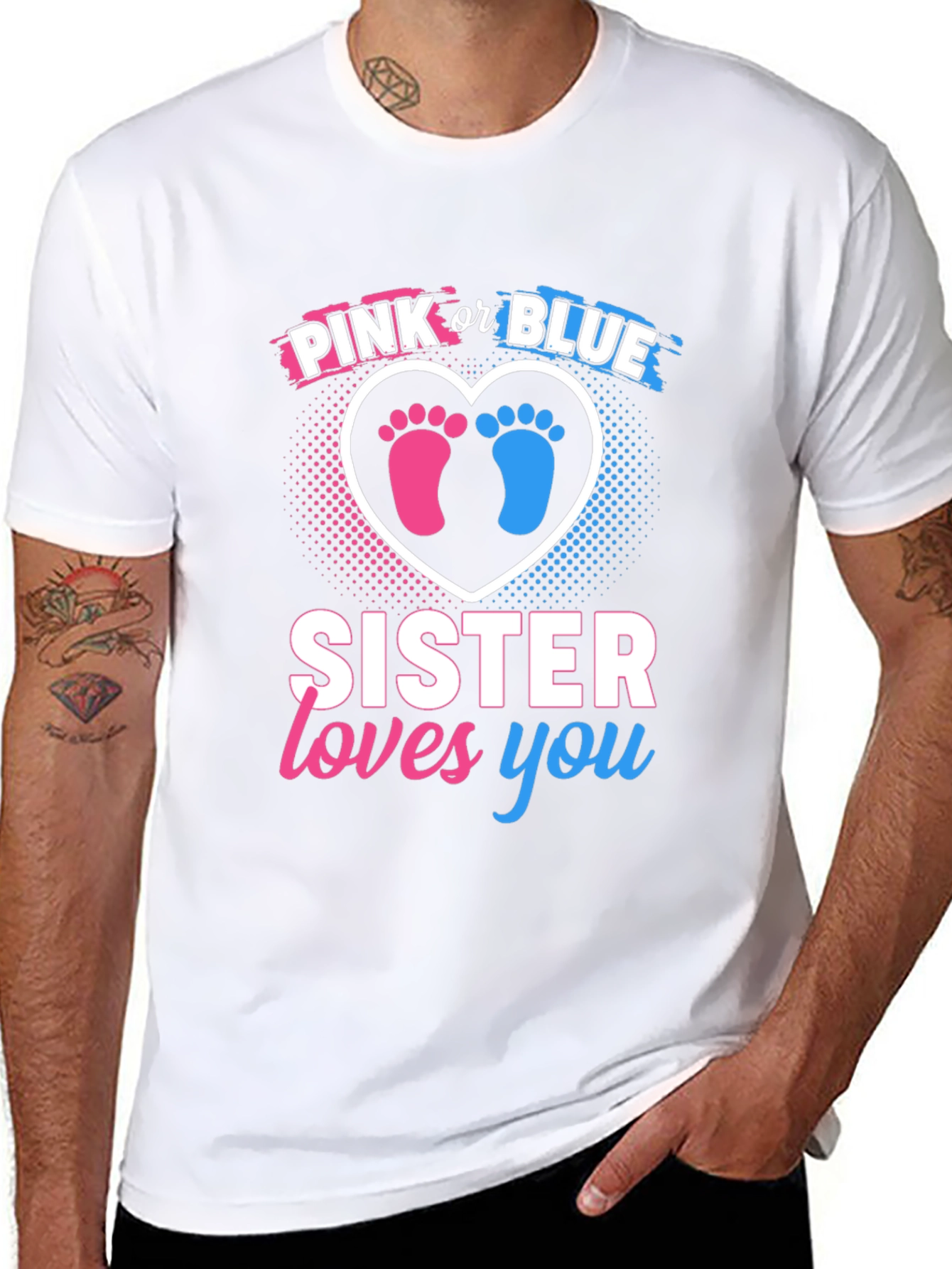 Pink or Blue Sister Loves You T-Shirt