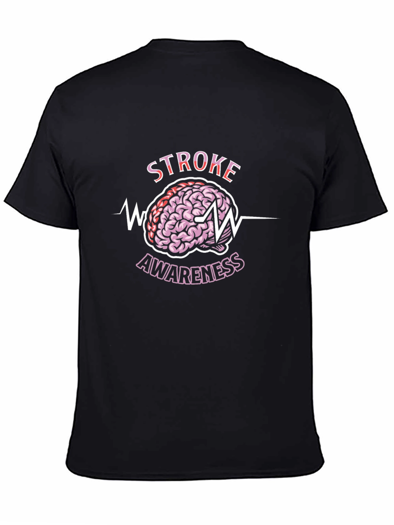 Stroke Awareness Graphic Tee - Brain ECG Design