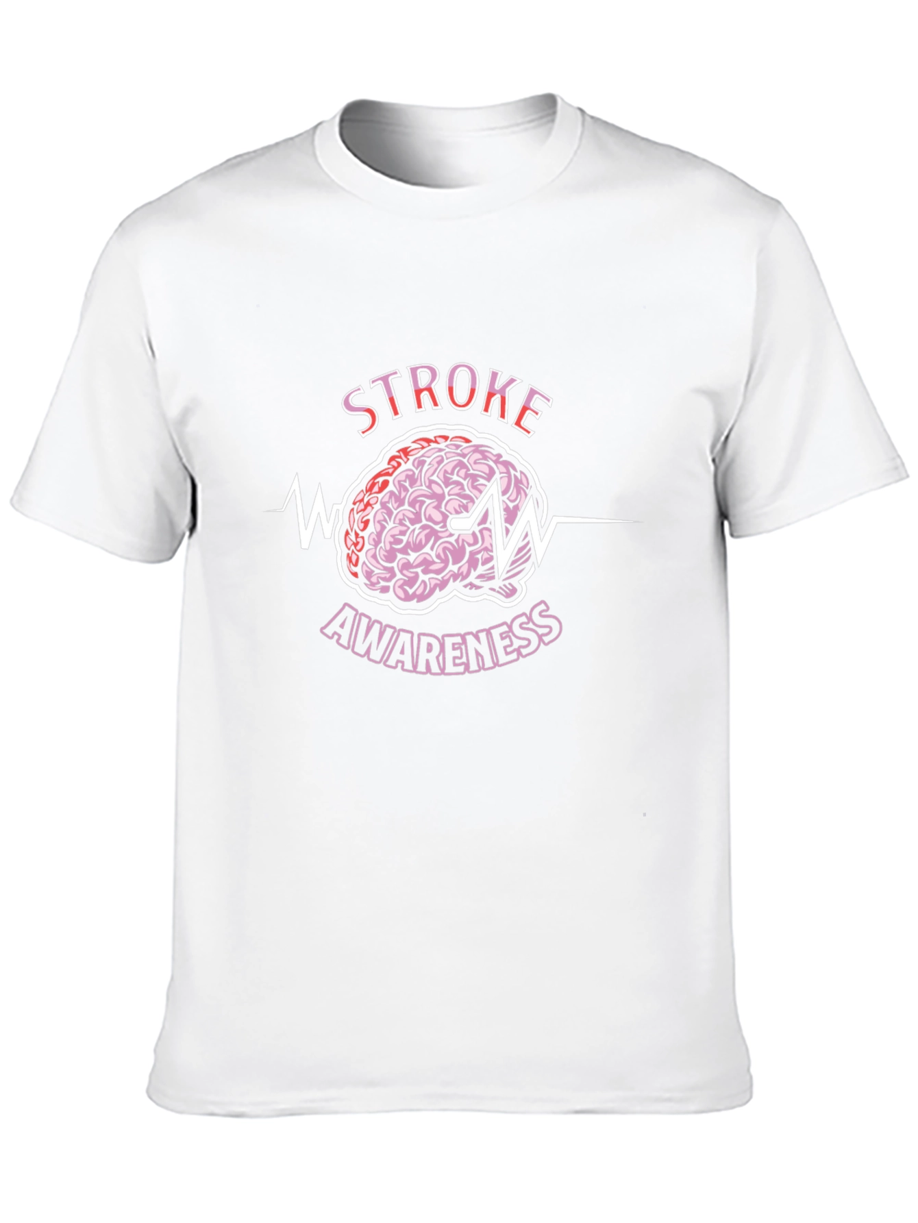 Stroke Awareness Graphic Tee - Brain ECG Design