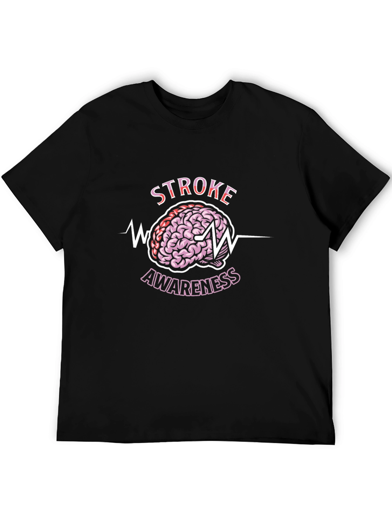 Stroke Awareness Graphic Tee - Brain ECG Design