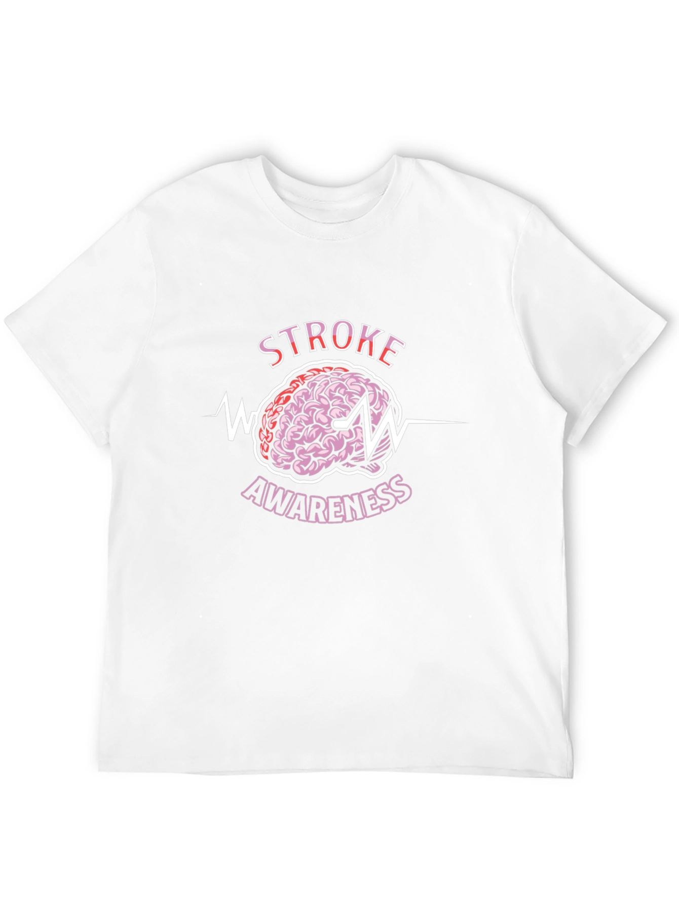 Stroke Awareness Graphic Tee - Brain ECG Design