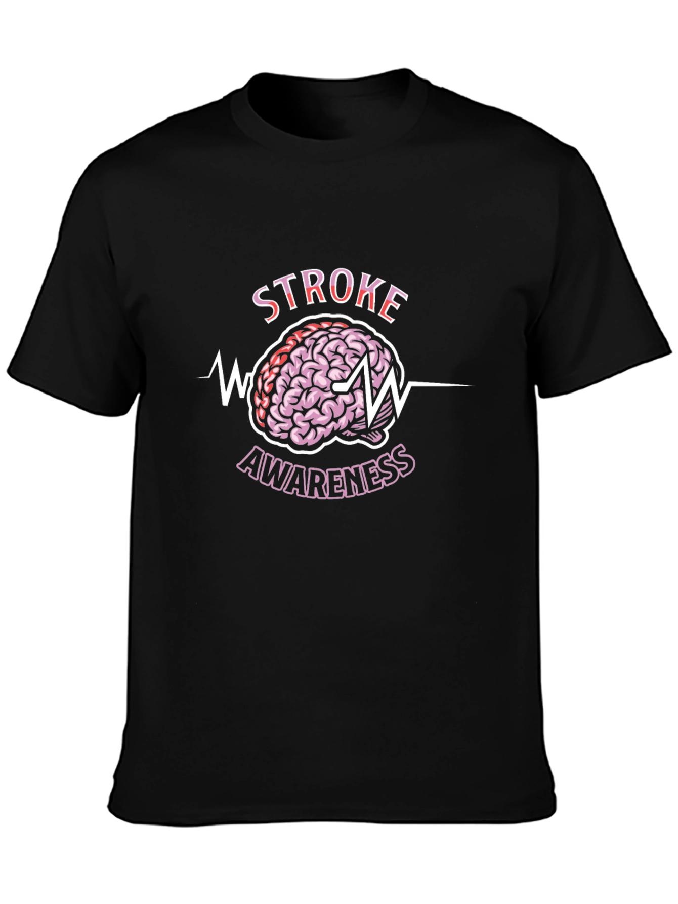 Stroke Awareness Graphic Tee - Brain ECG Design