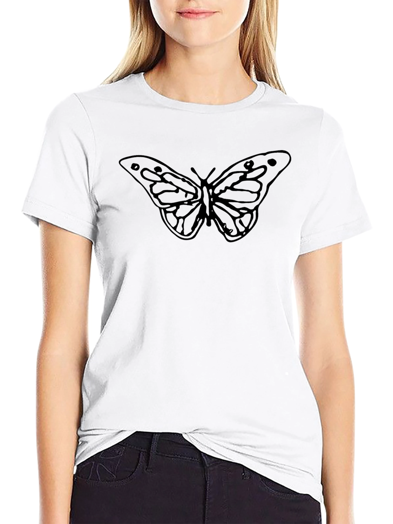 Butterfly Graphic Black T-Shirt - Stylish Casual Wear
