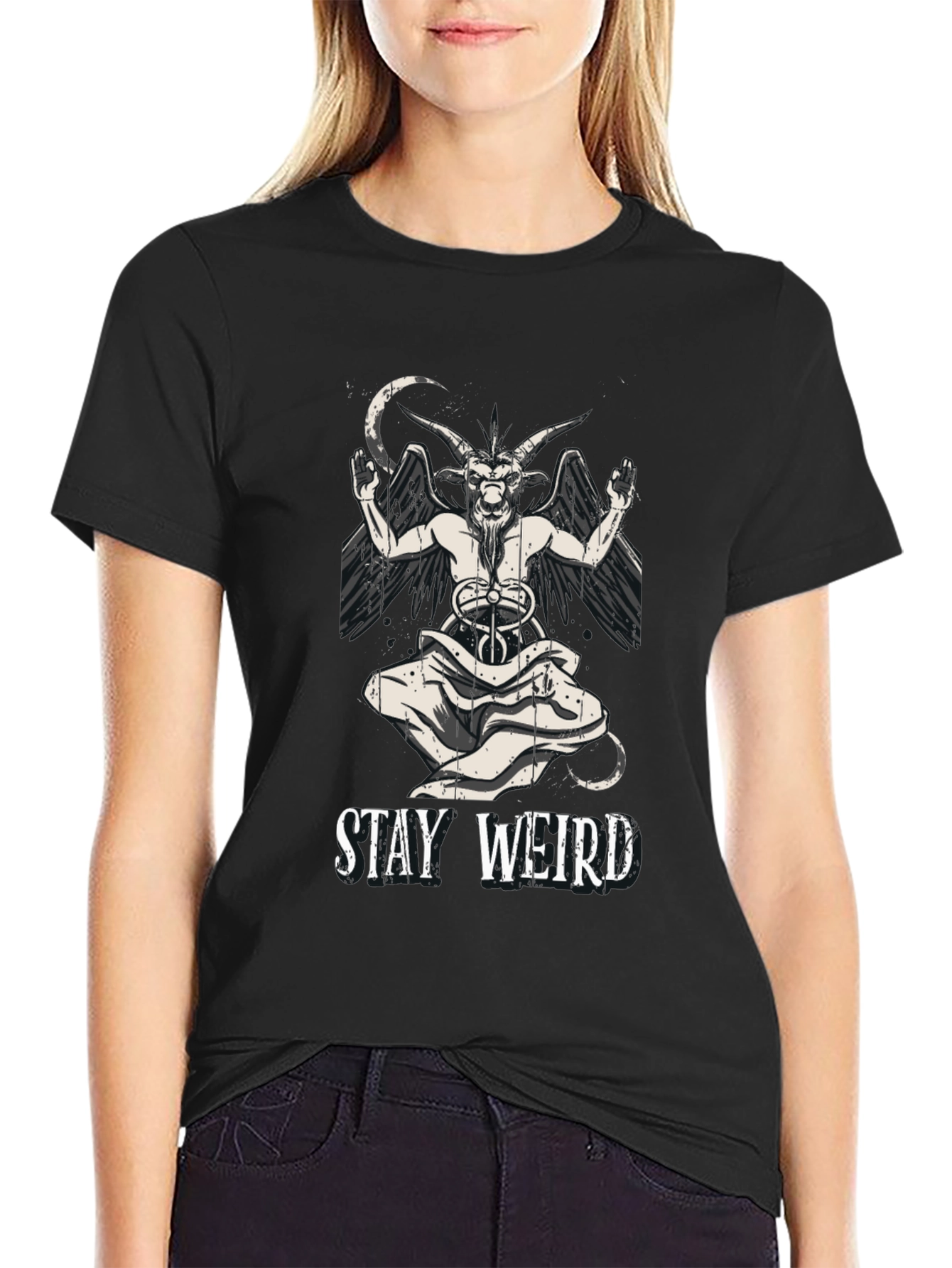 Stay Weird Baphomet Graphic T-Shirt