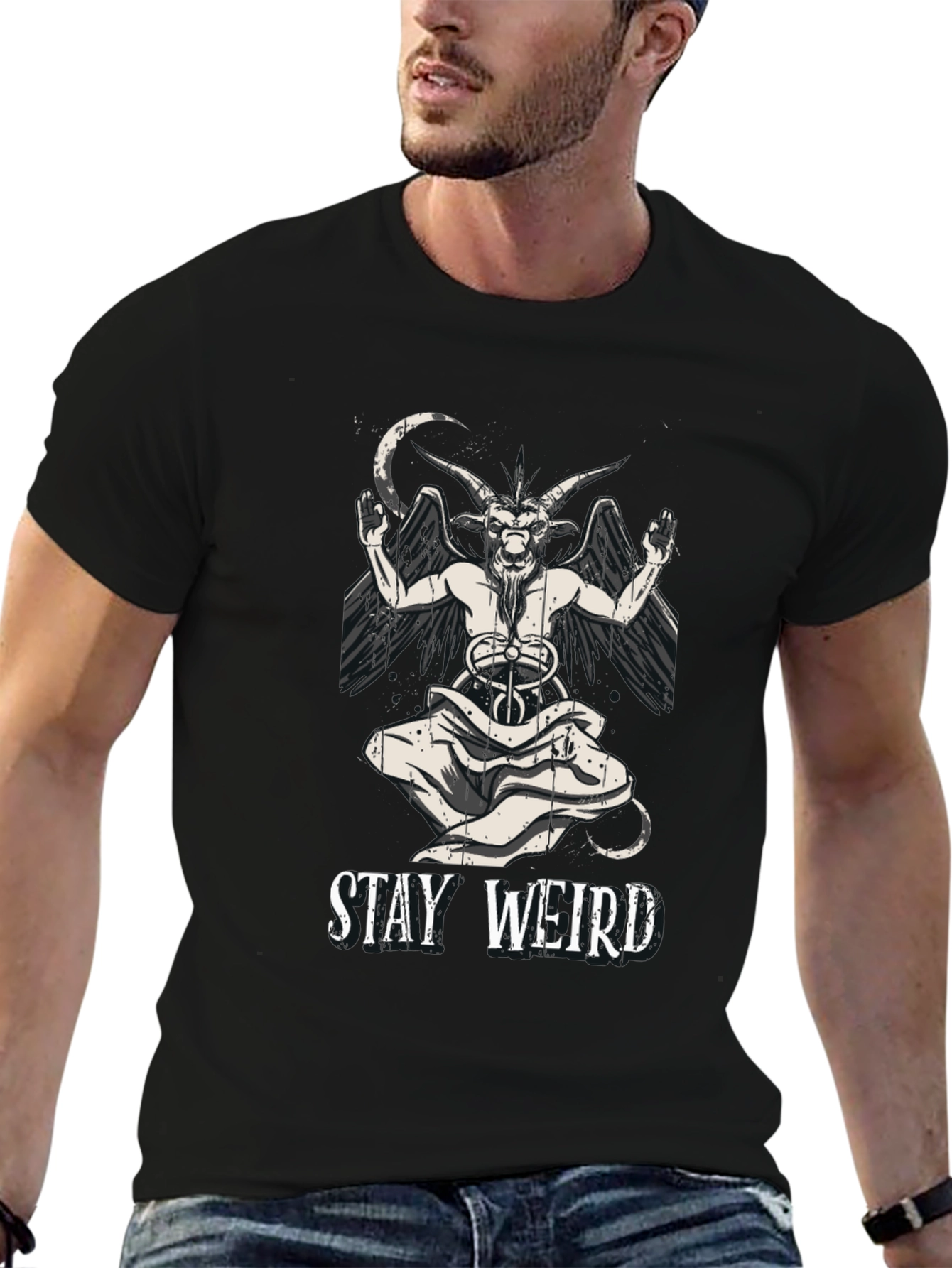 Stay Weird Baphomet Graphic T-Shirt