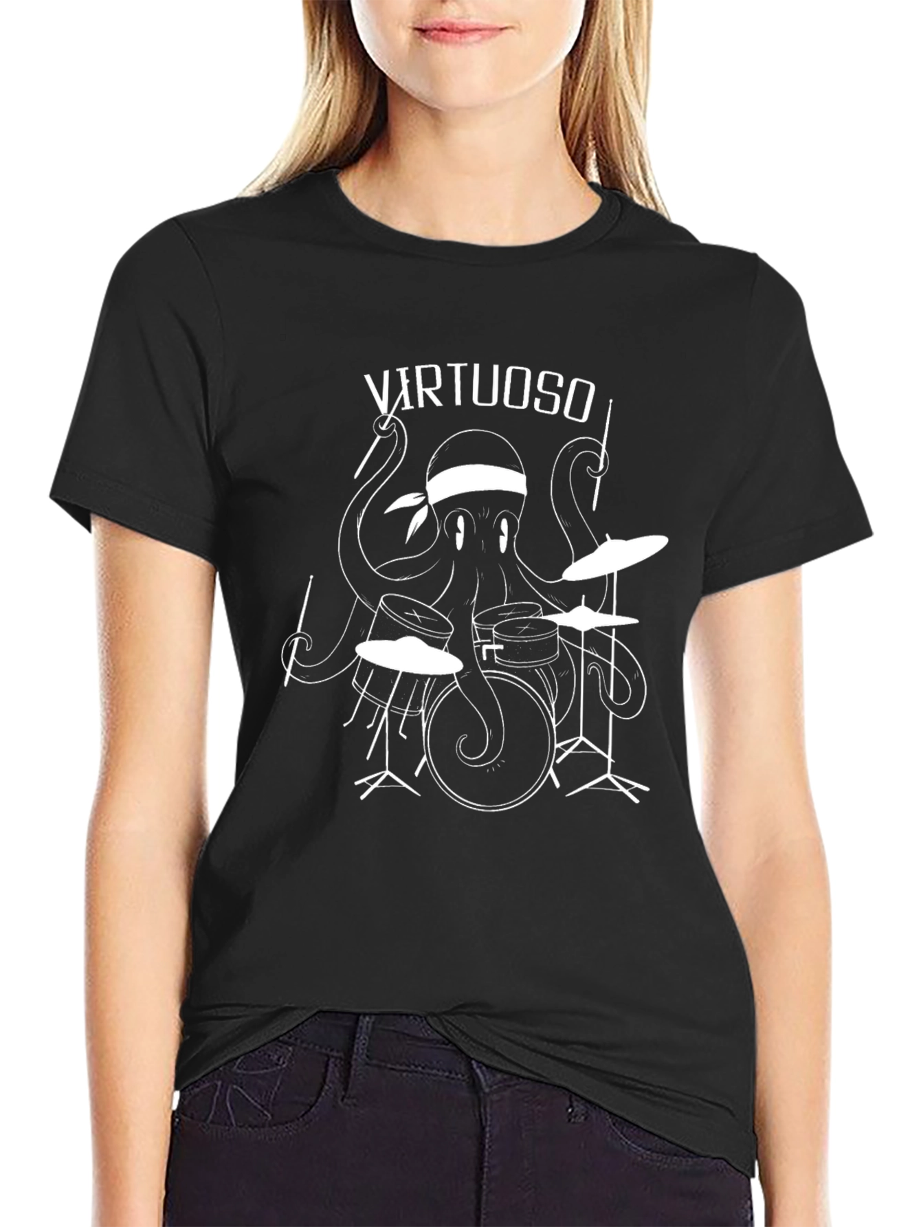 Octopus Drummer Graphic Tee - Virtuoso Music Shirt