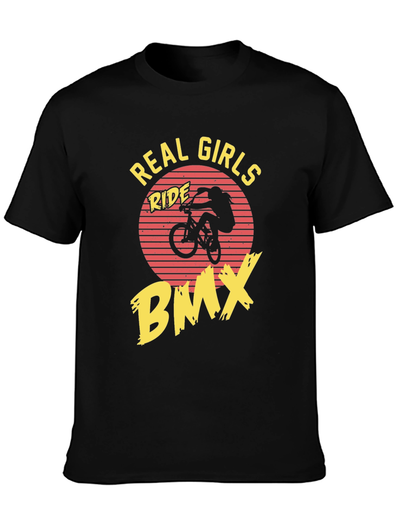Real Girls Ride BMX Black Graphic Tee