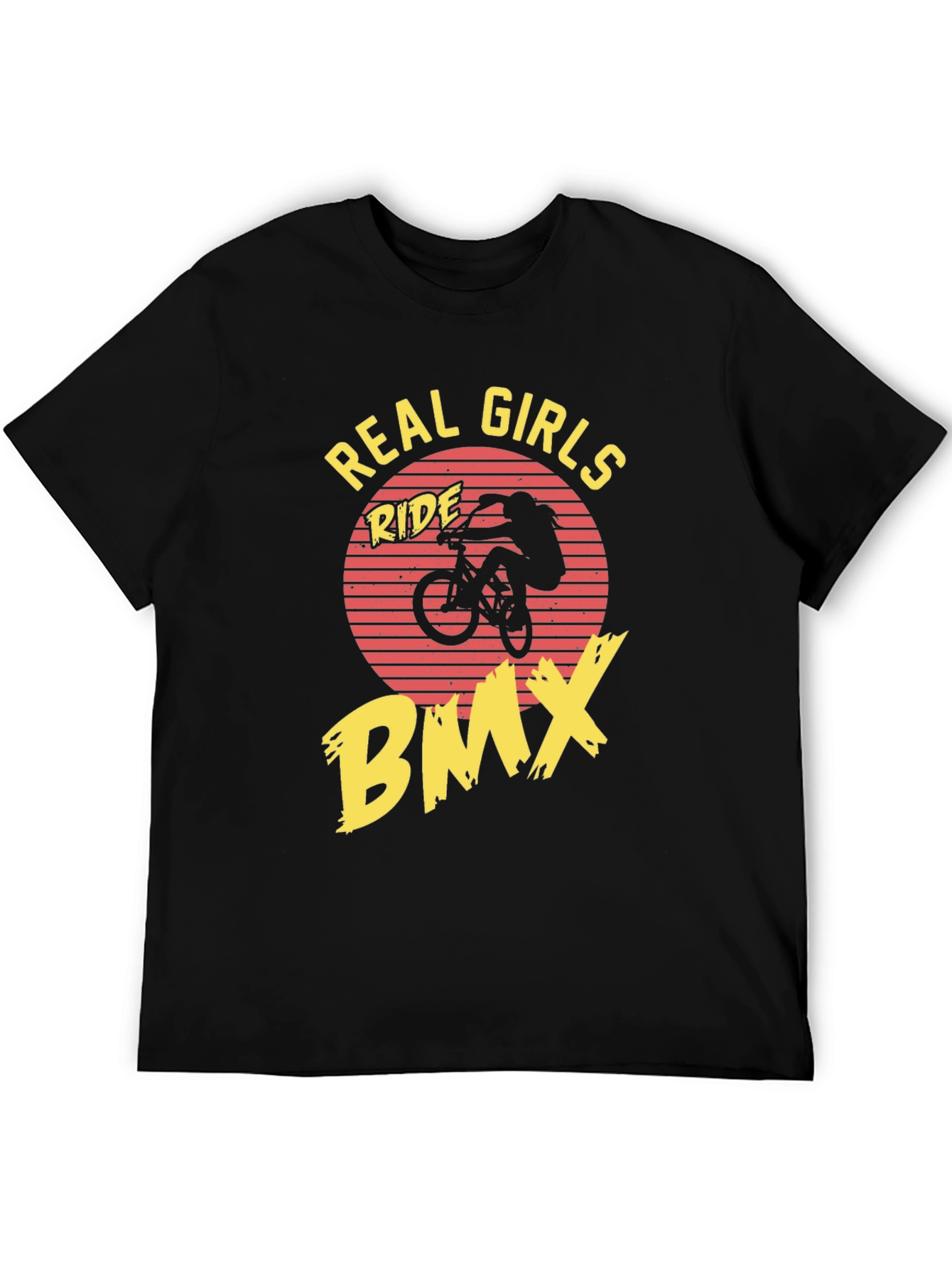 Real Girls Ride BMX Black Graphic Tee