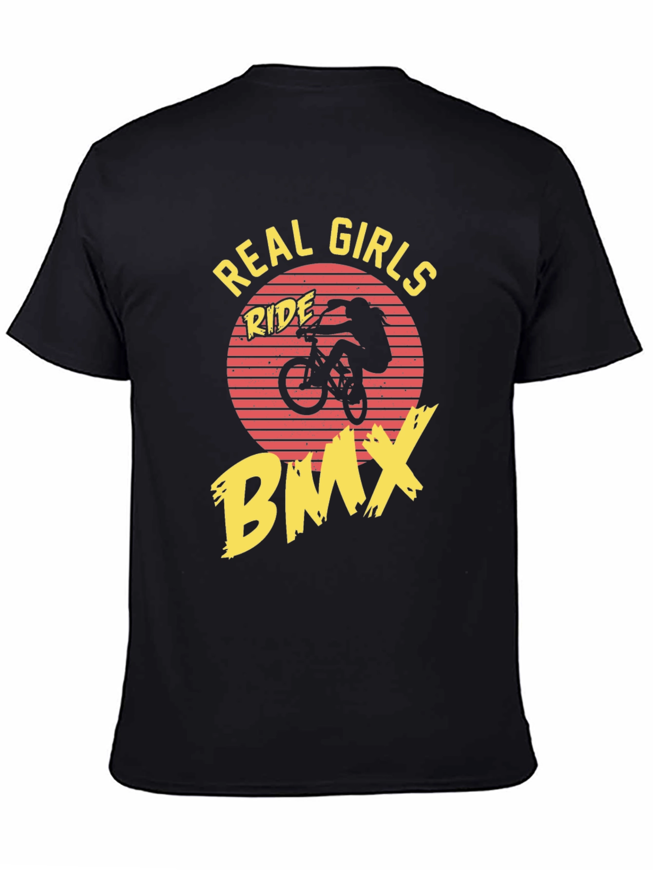 Real Girls Ride BMX Black Graphic Tee