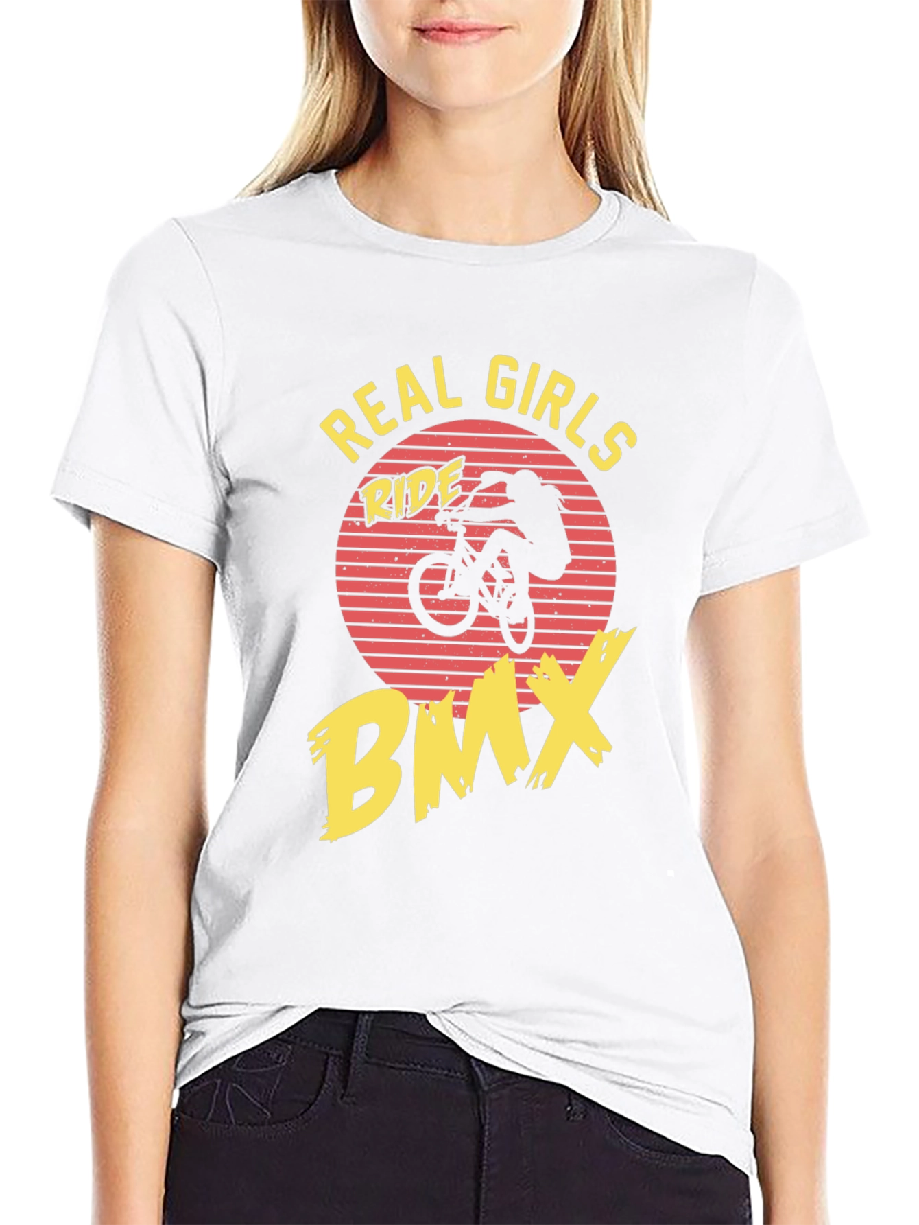 Real Girls Ride BMX Black Graphic Tee
