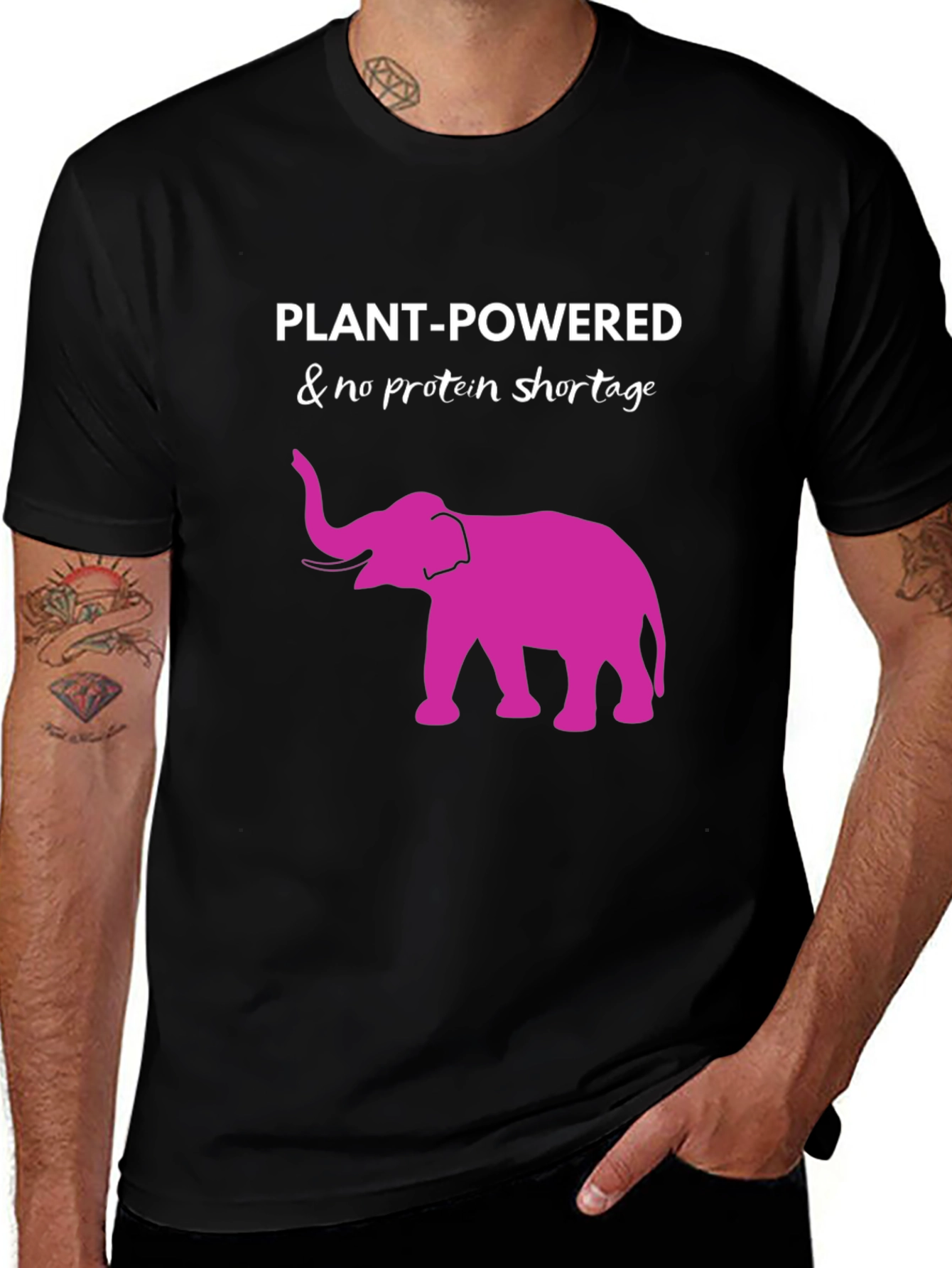 Plant Powered Vegan Elephant T-Shirt