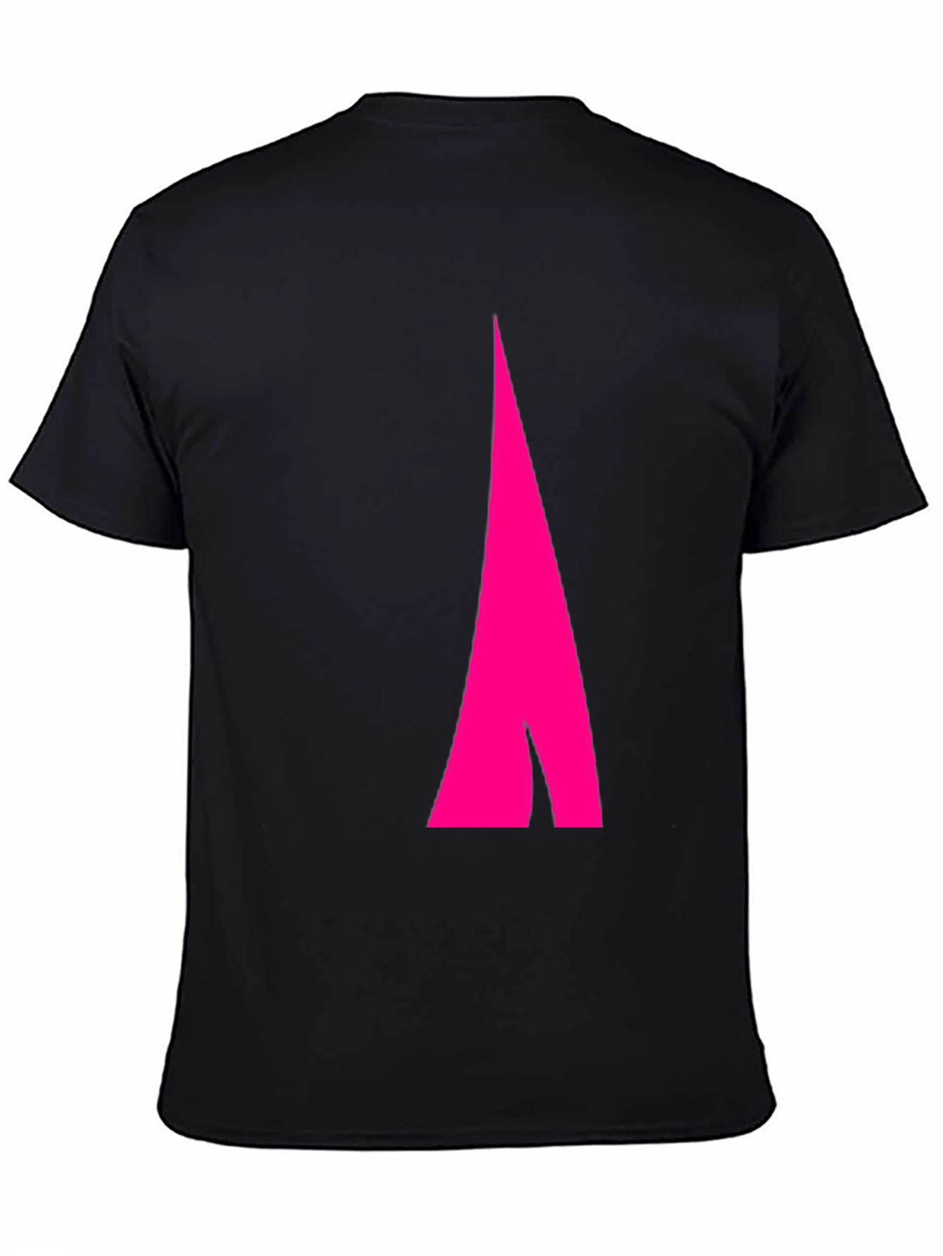 Mens Black Tee with Pink Geometric Design