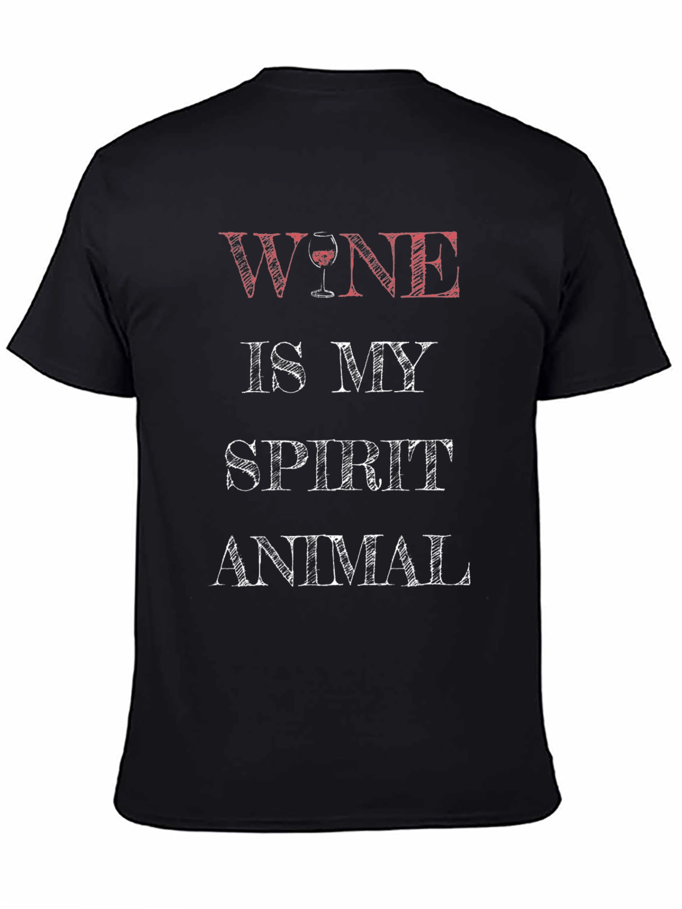 Wine is My Spirit Animal T-Shirt - Black