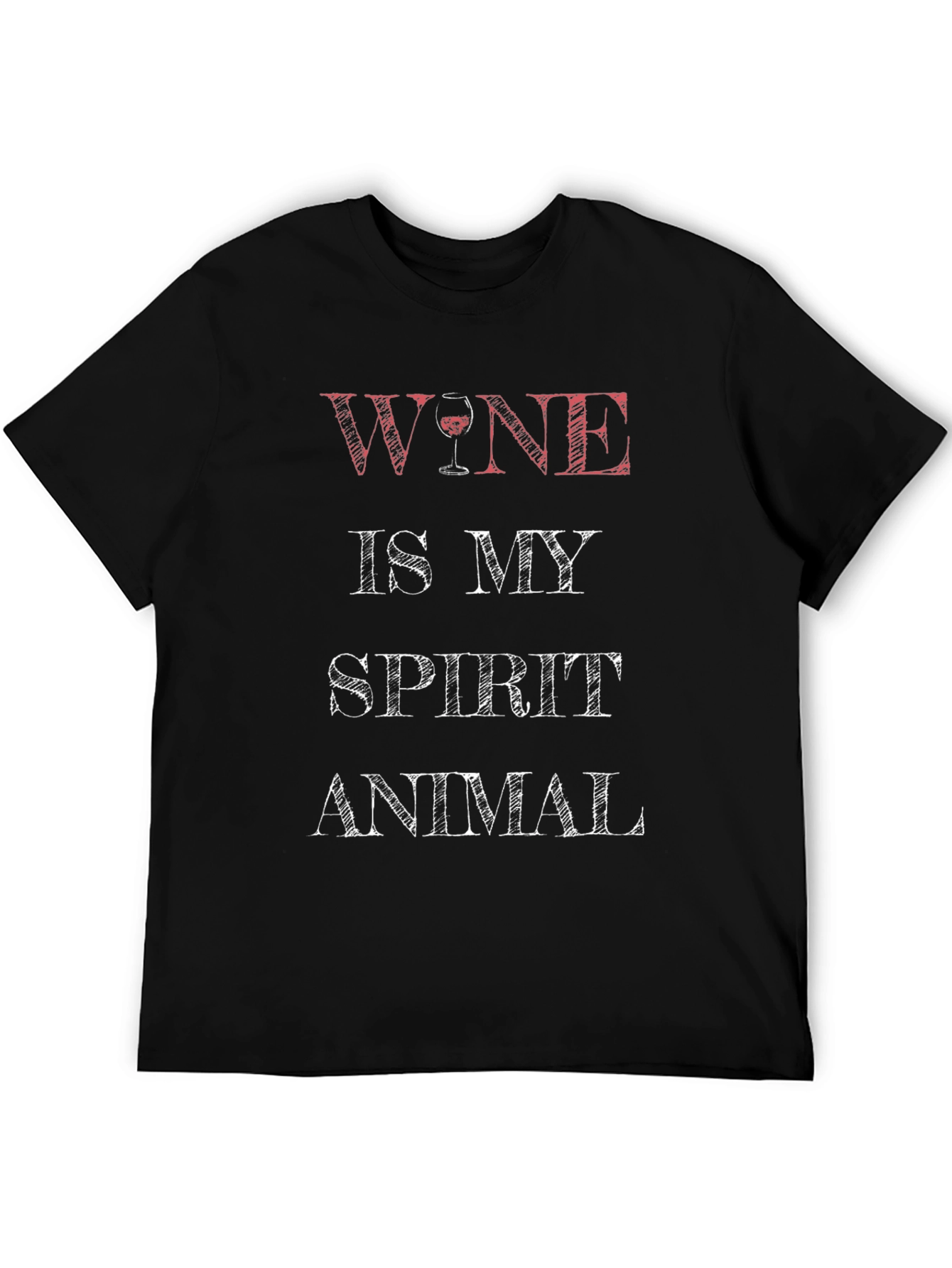 Wine is My Spirit Animal T-Shirt - Black