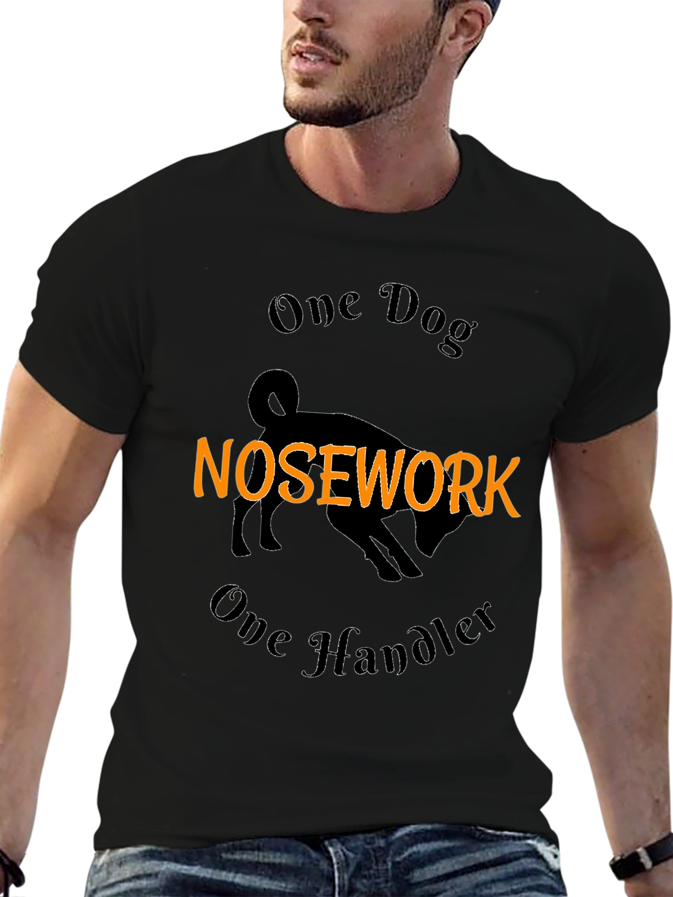Nosework Dog Handler Tee - Black Cotton Blend