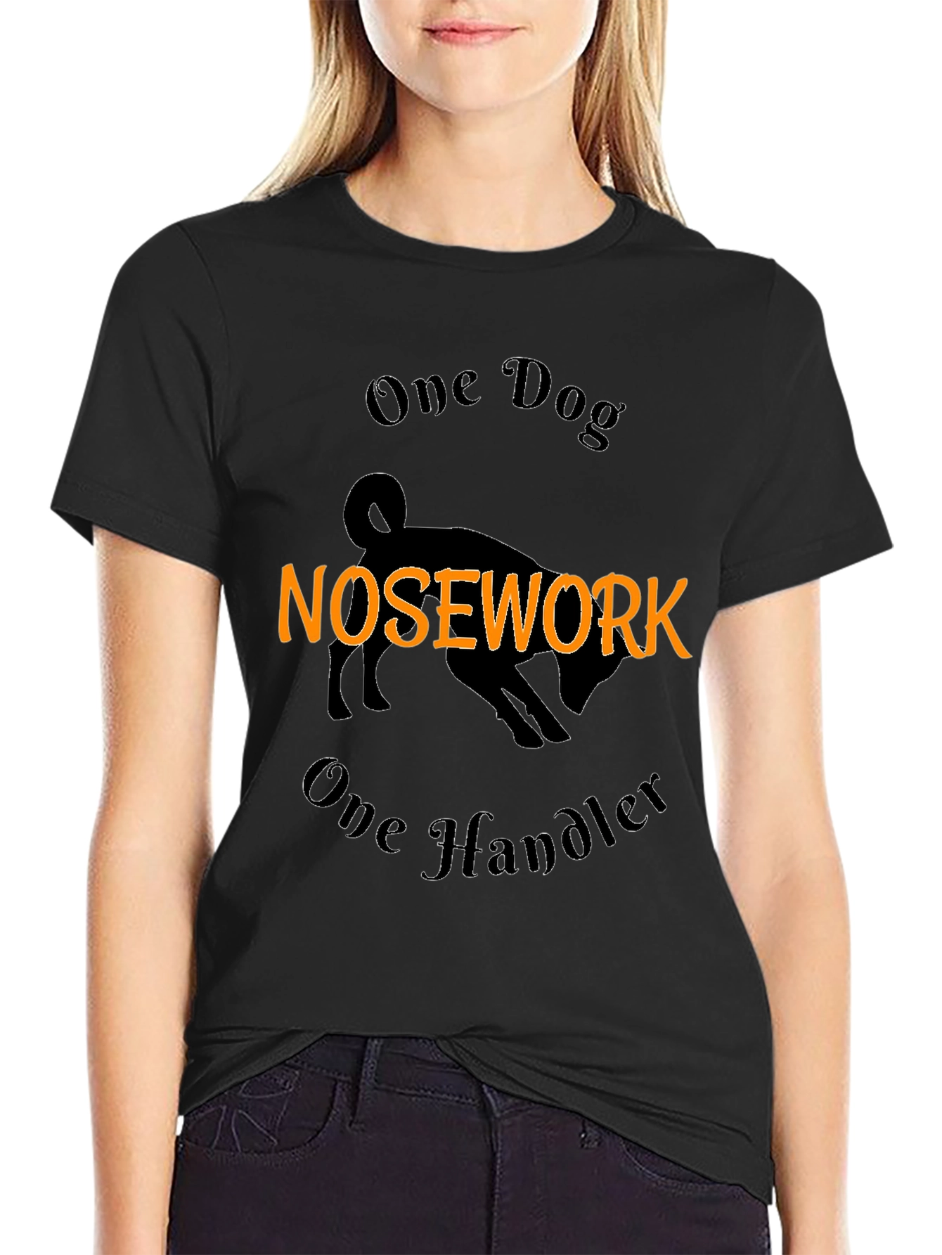 Nosework Dog Handler Tee - Black Cotton Blend