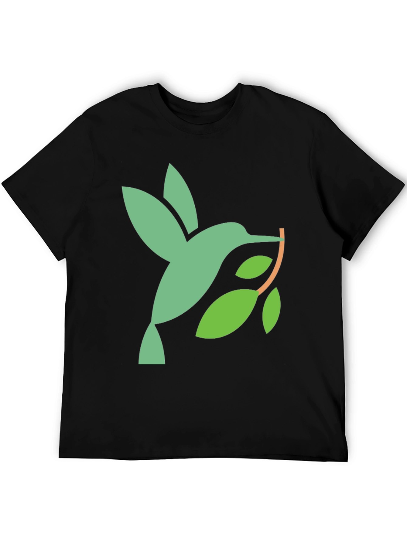 Hummingbird Graphic Tee - Black Cotton Blend