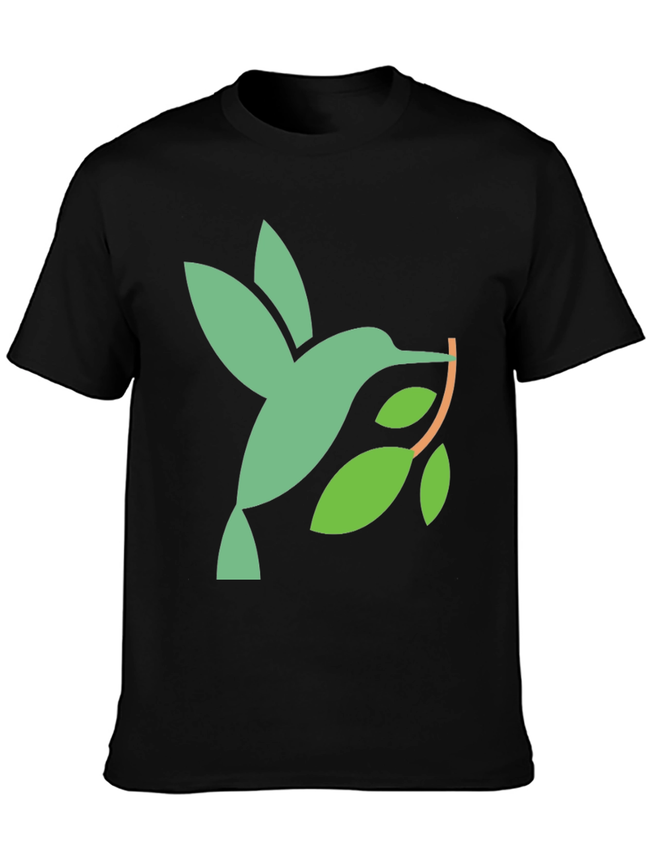 Hummingbird Graphic Tee - Black Cotton Blend