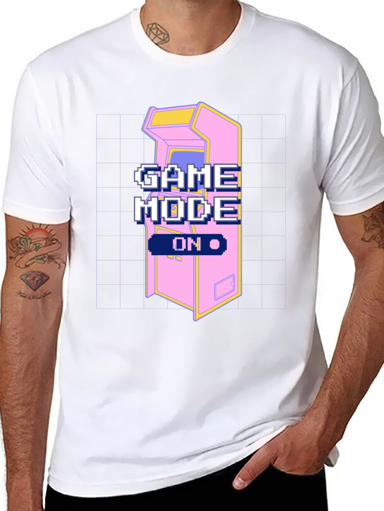 Retro Gamer Mode On Black T-Shirt