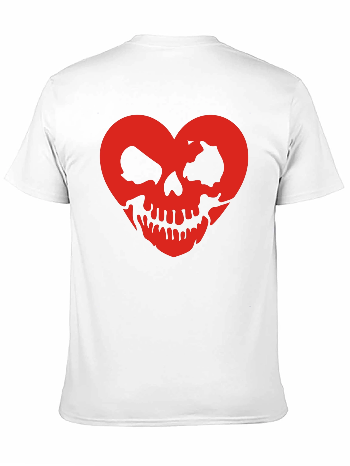 Red Skull Heart Black Tee