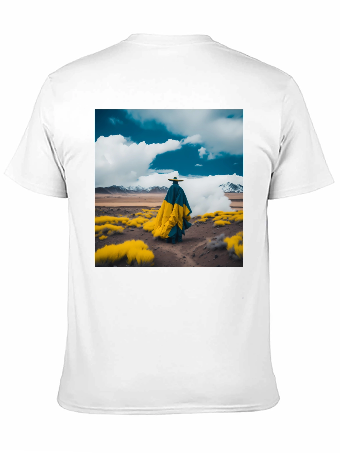 Abstract Landscape Graphic Tee - Stylish Black T-Shirt
