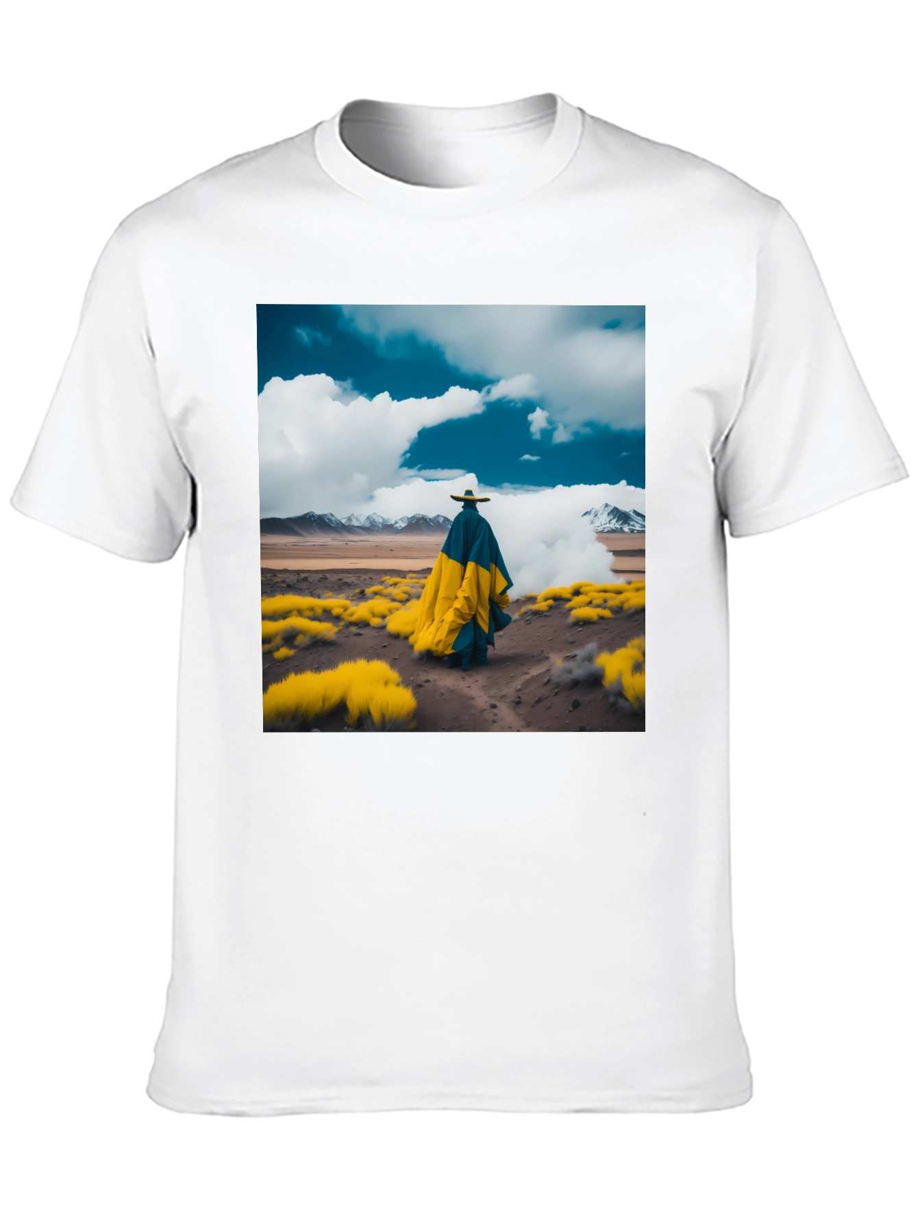 Abstract Landscape Graphic Tee - Stylish Black T-Shirt