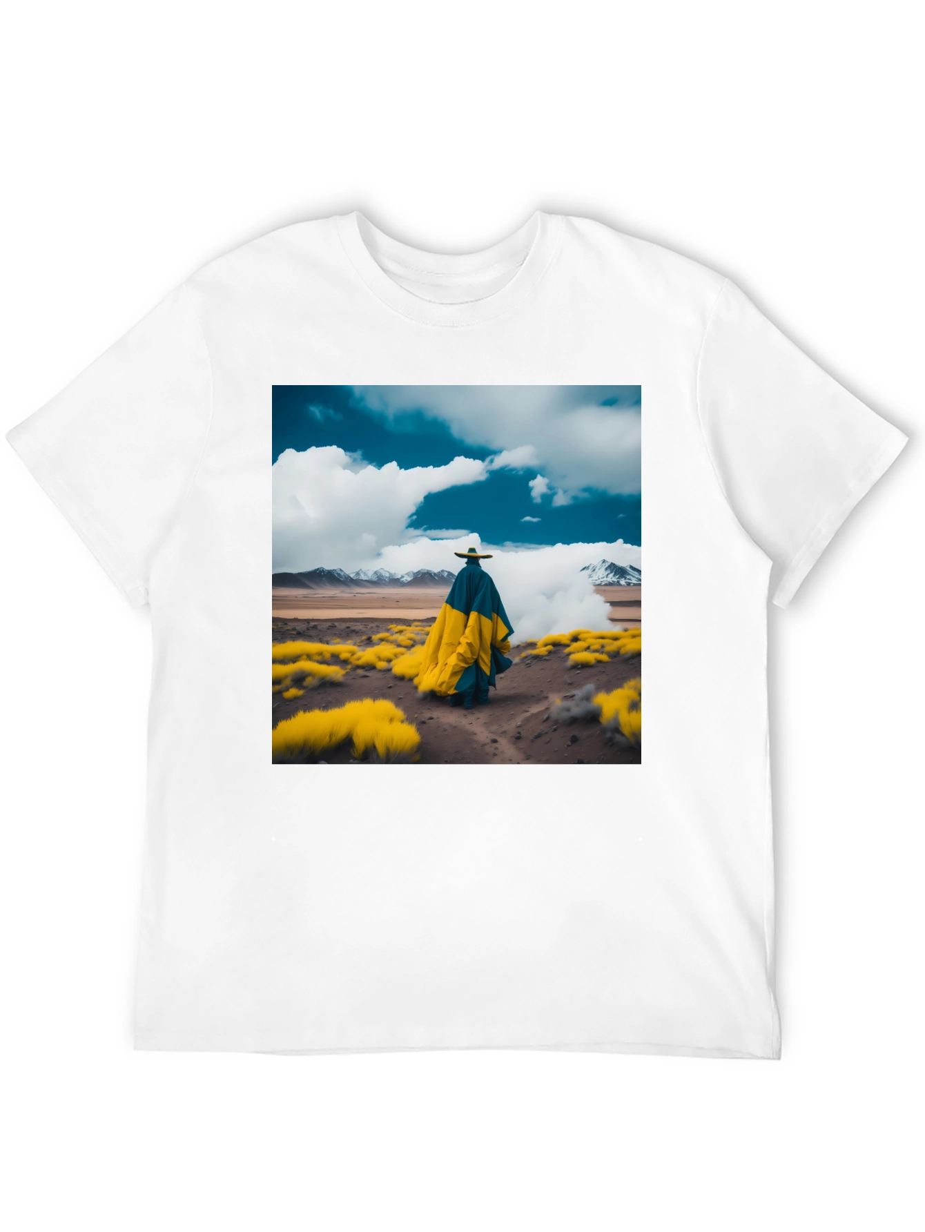 Abstract Landscape Graphic Tee - Stylish Black T-Shirt