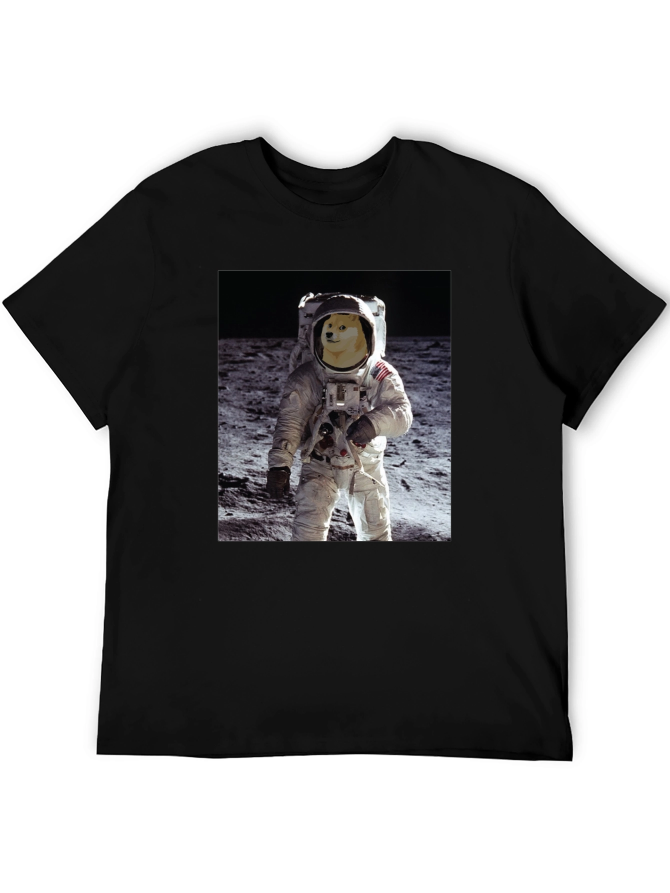Doge Astronaut Black T-Shirt