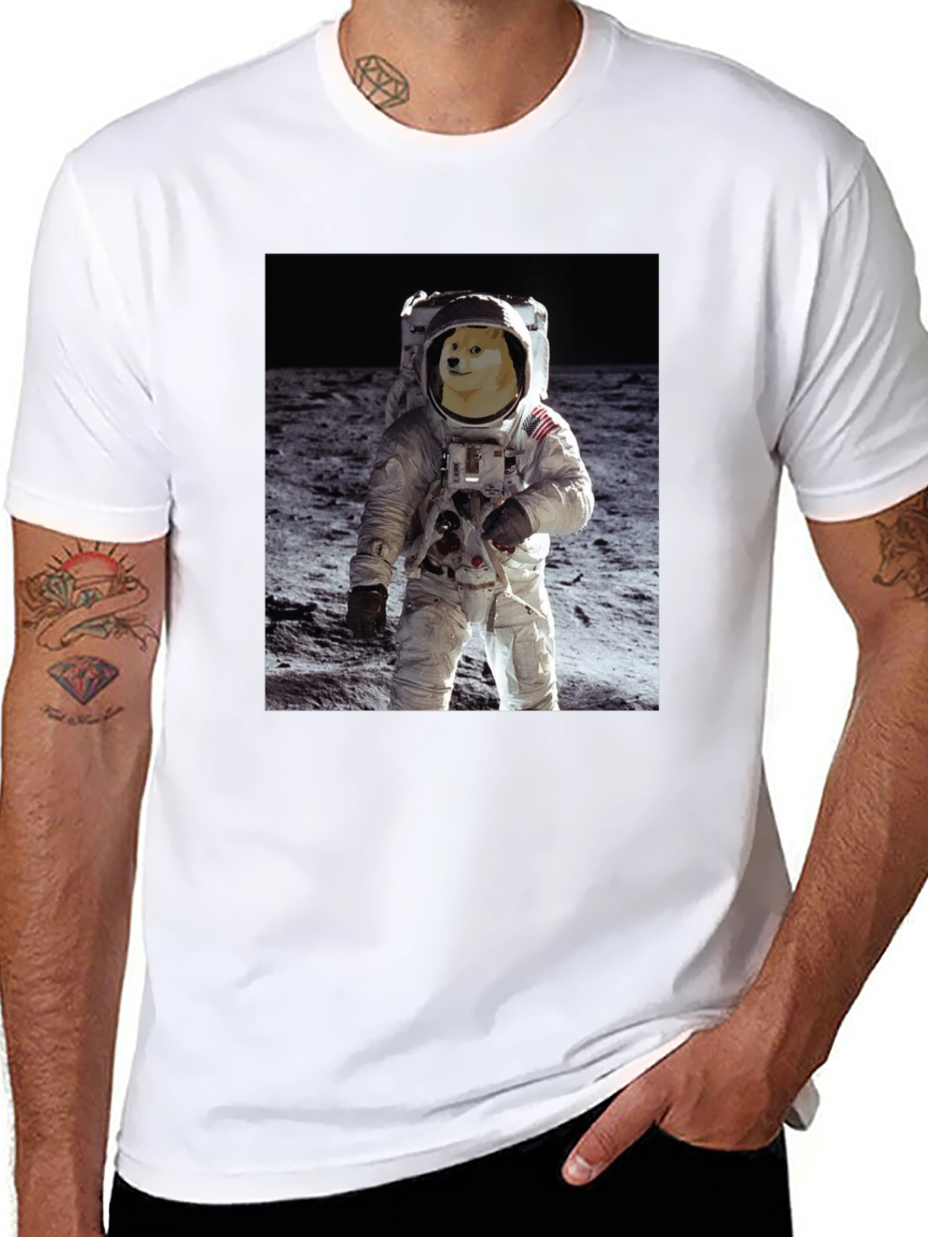Doge Astronaut Black T-Shirt