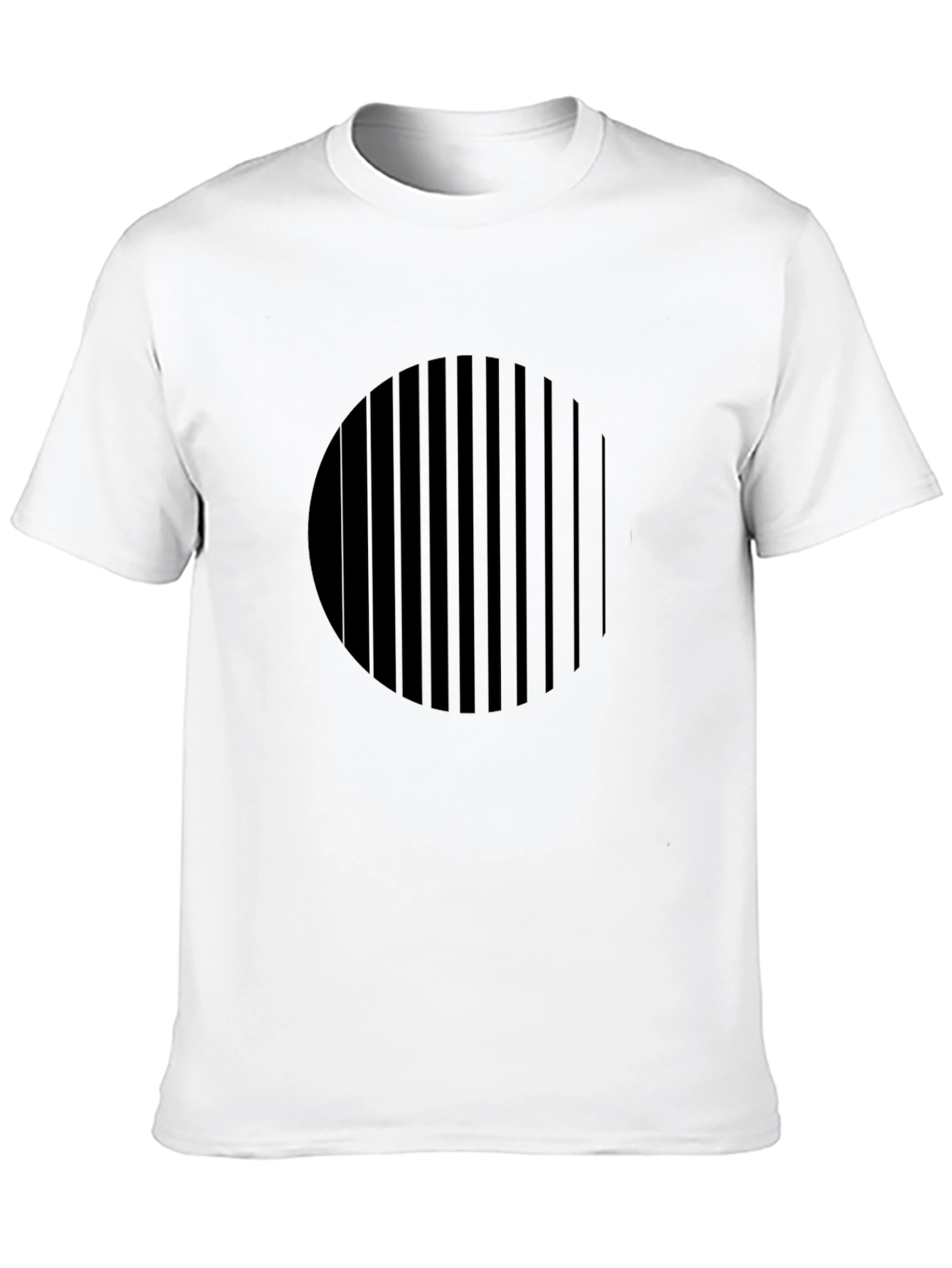 Stripped Circle Graphic Black T-Shirt