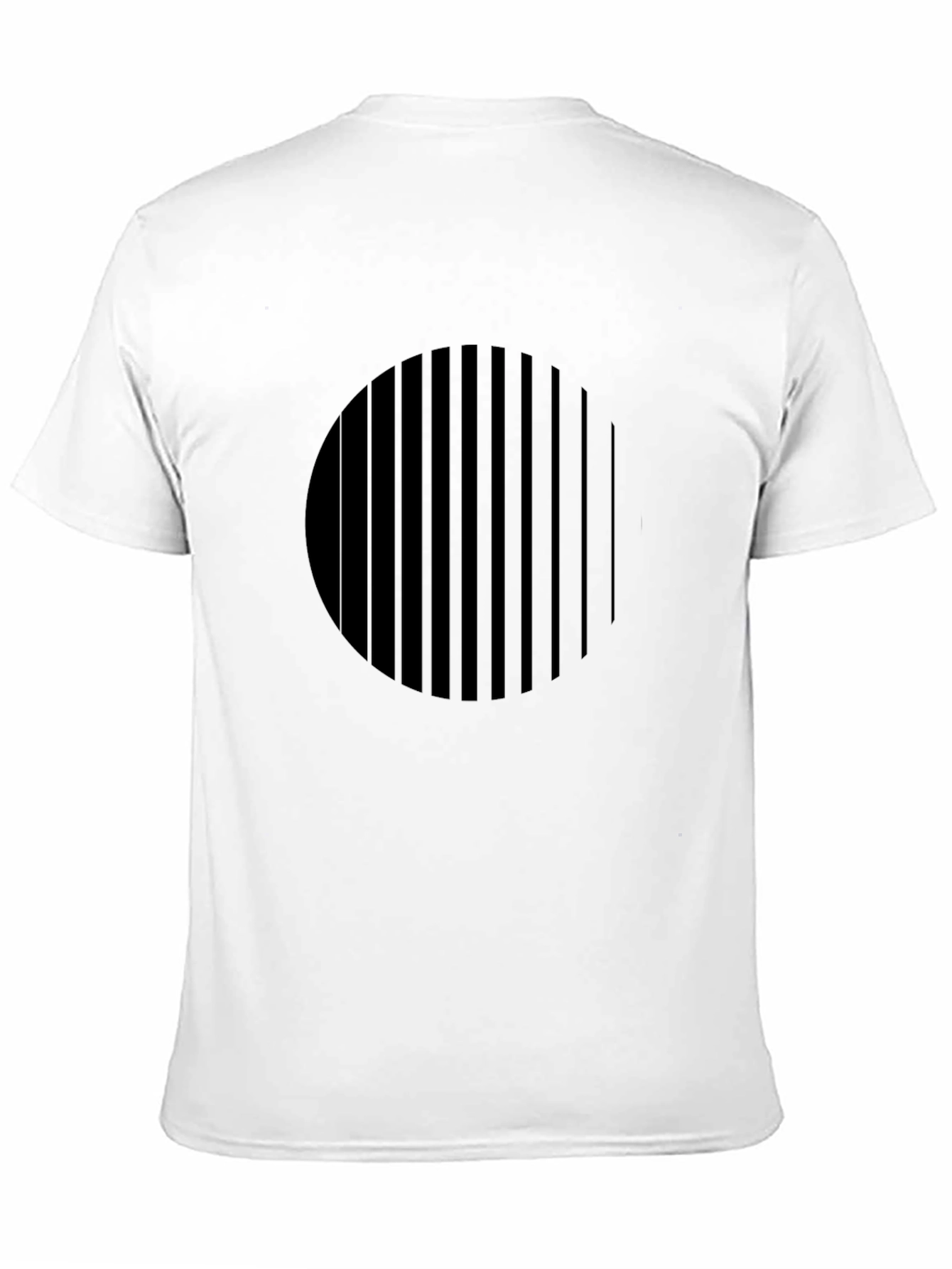 Stripped Circle Graphic Black T-Shirt