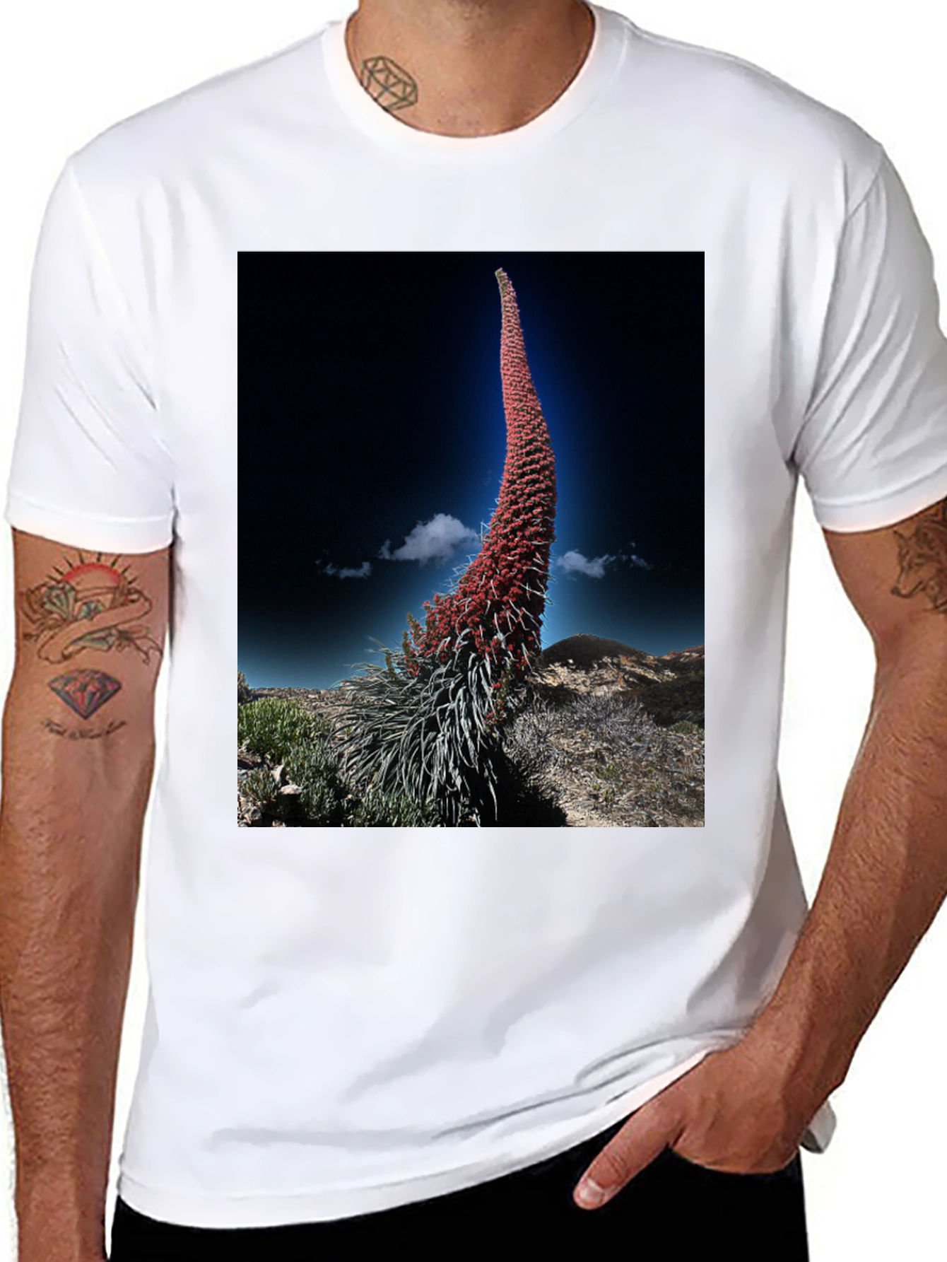 Unique Flower Graphic T-Shirt