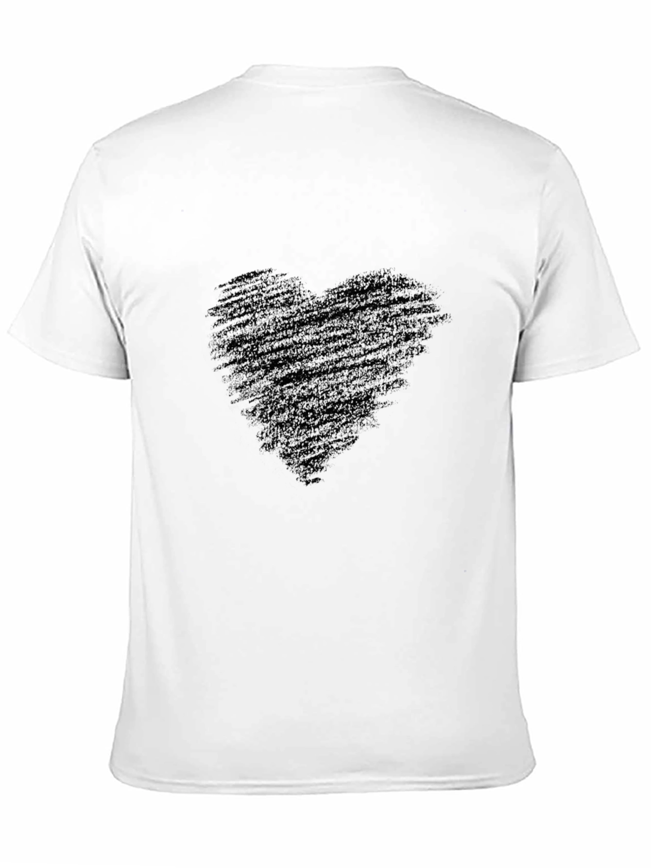 Mens Black T-Shirt with Heart Graphic