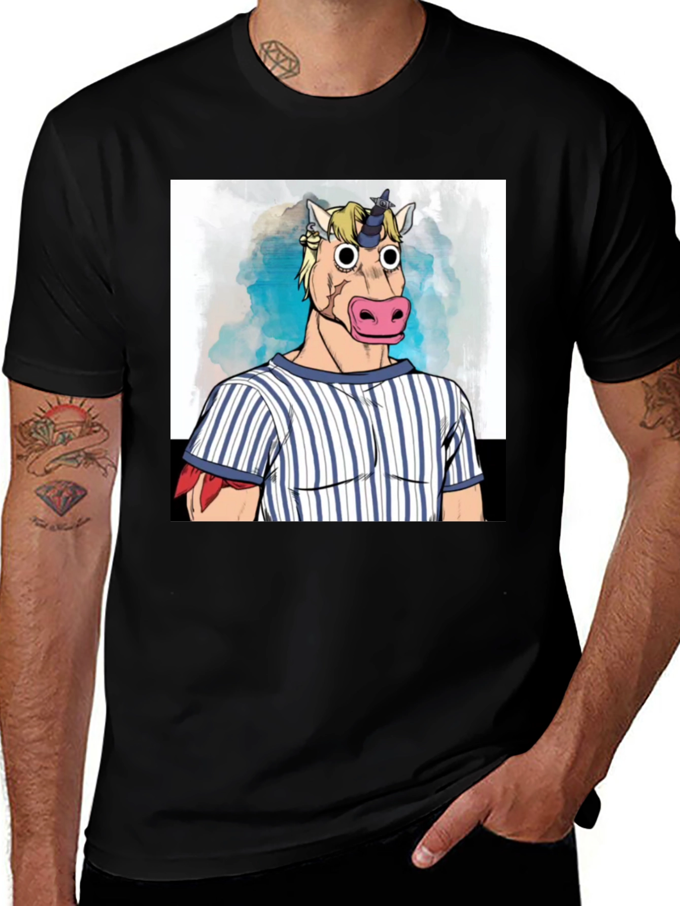 Unicorn Man Graphic Tee - Black