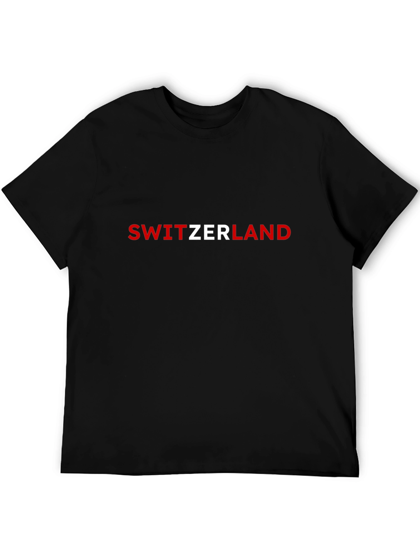 Switzerland Graphic Tee - Black Cotton T-Shirt