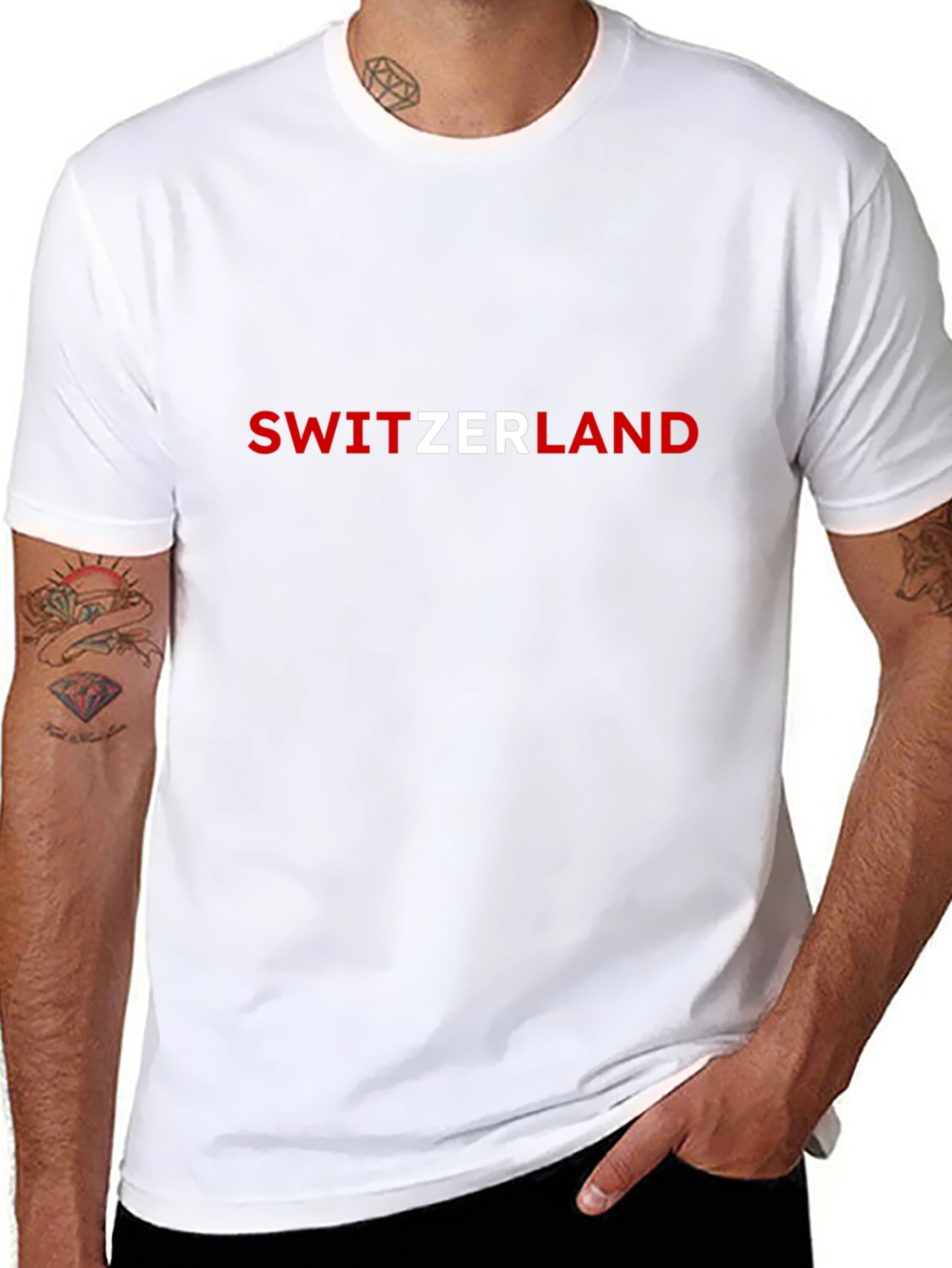 Switzerland Graphic Tee - Black Cotton T-Shirt