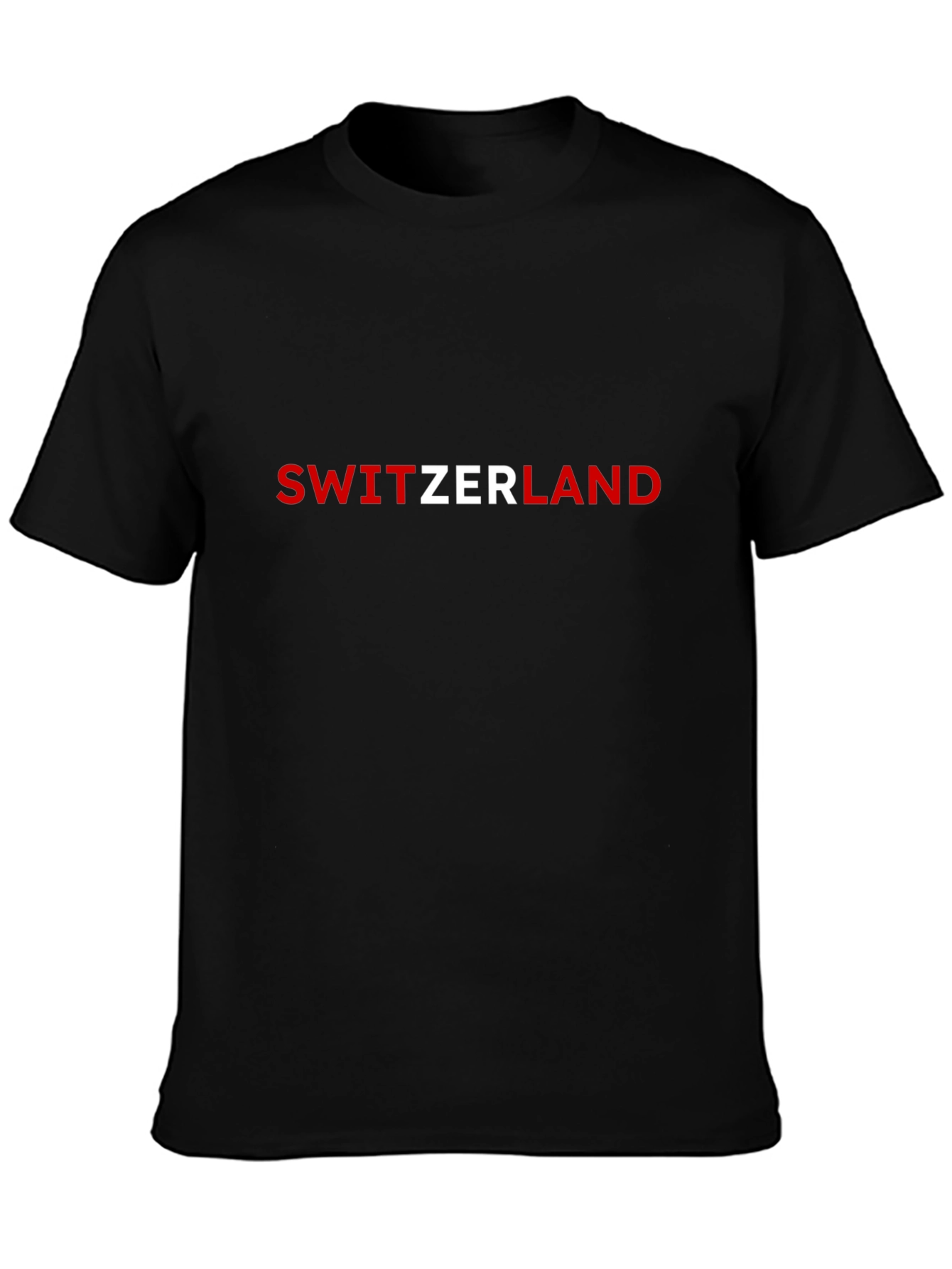 Switzerland Graphic Tee - Black Cotton T-Shirt