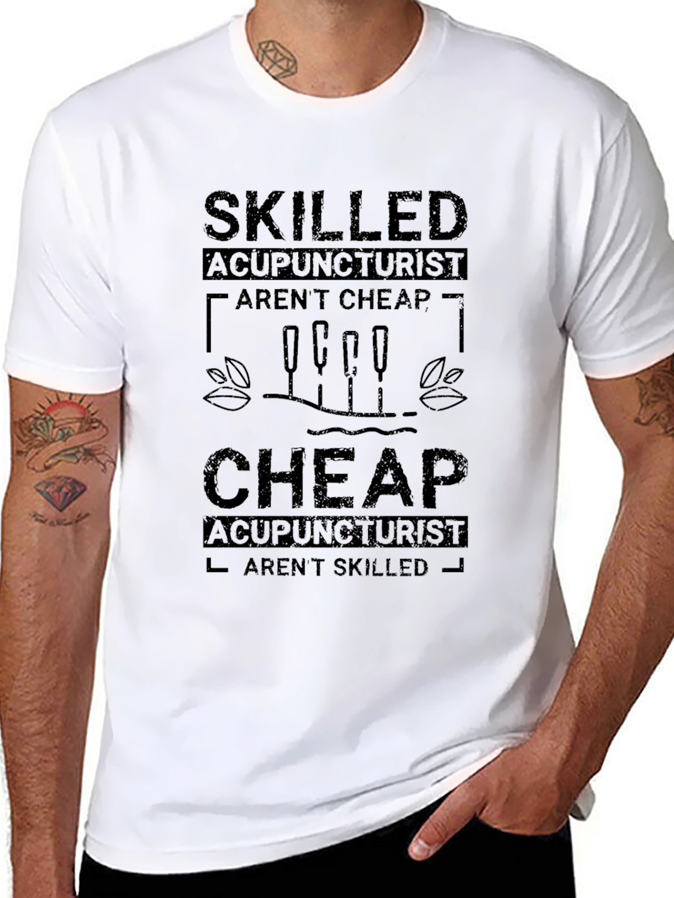 Skilled Acupuncturist Graphic T-Shirt - Unisex Black Tee