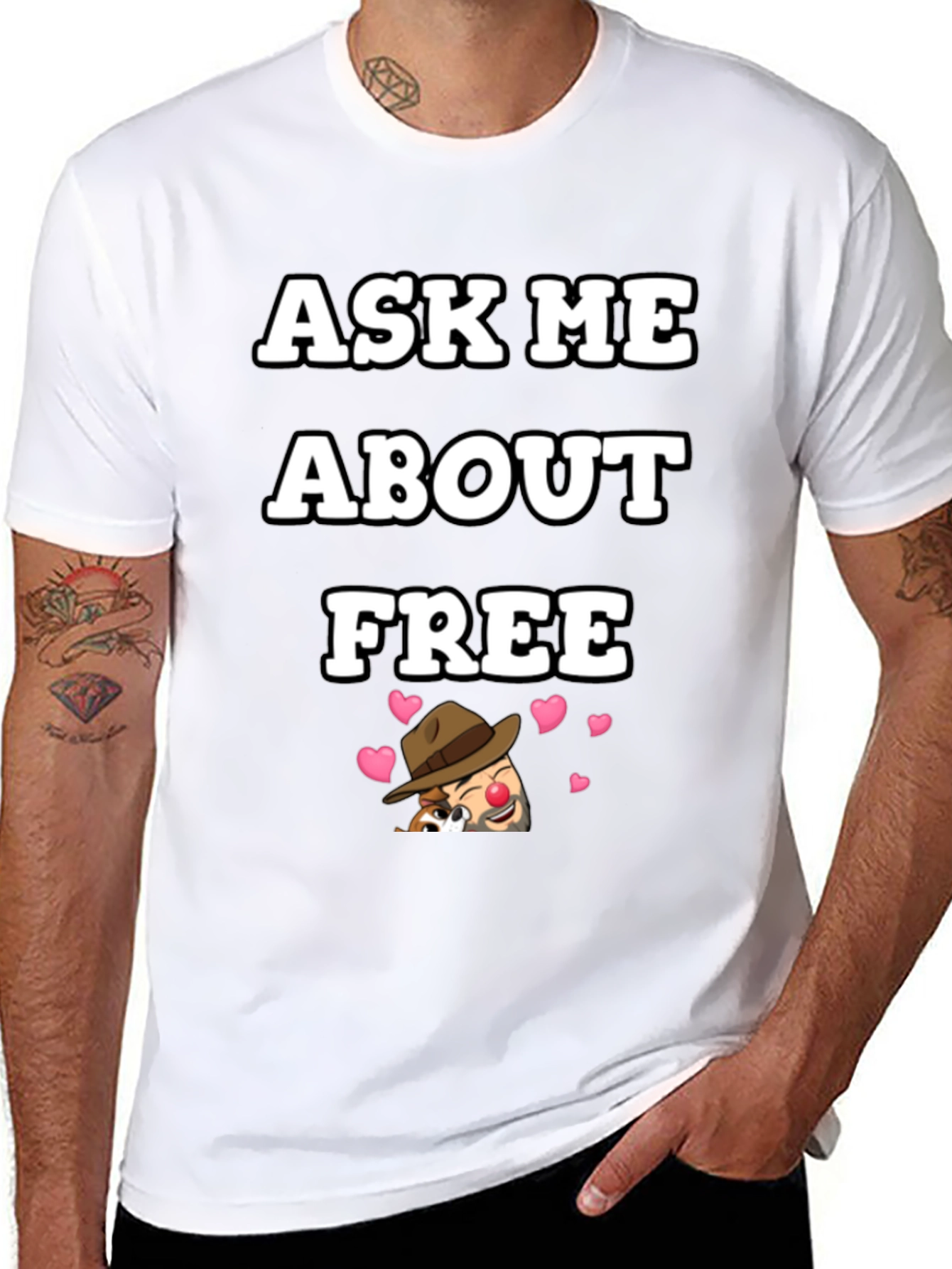 Ask Me About Free T-Shirt Funny Clown Tee