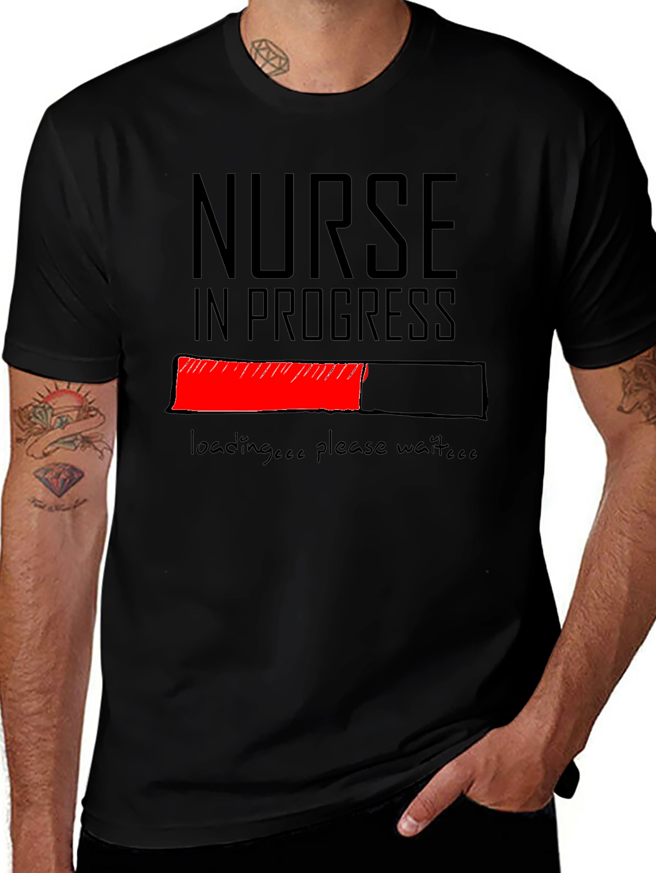 Nurse in Progress Graphic Tee - Black