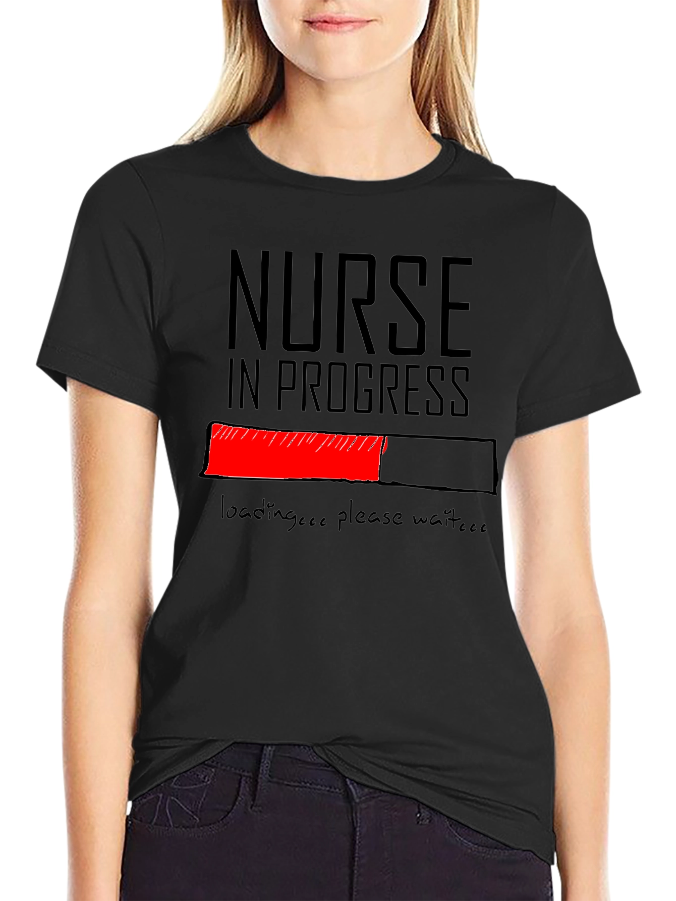 Nurse in Progress Graphic Tee - Black