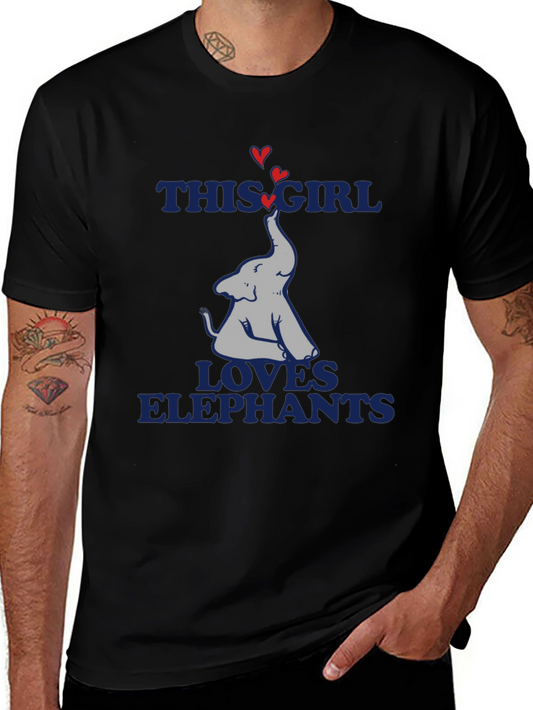 Elephant Lover Graphic Tee - This Girl Loves Elephants T-Shirt