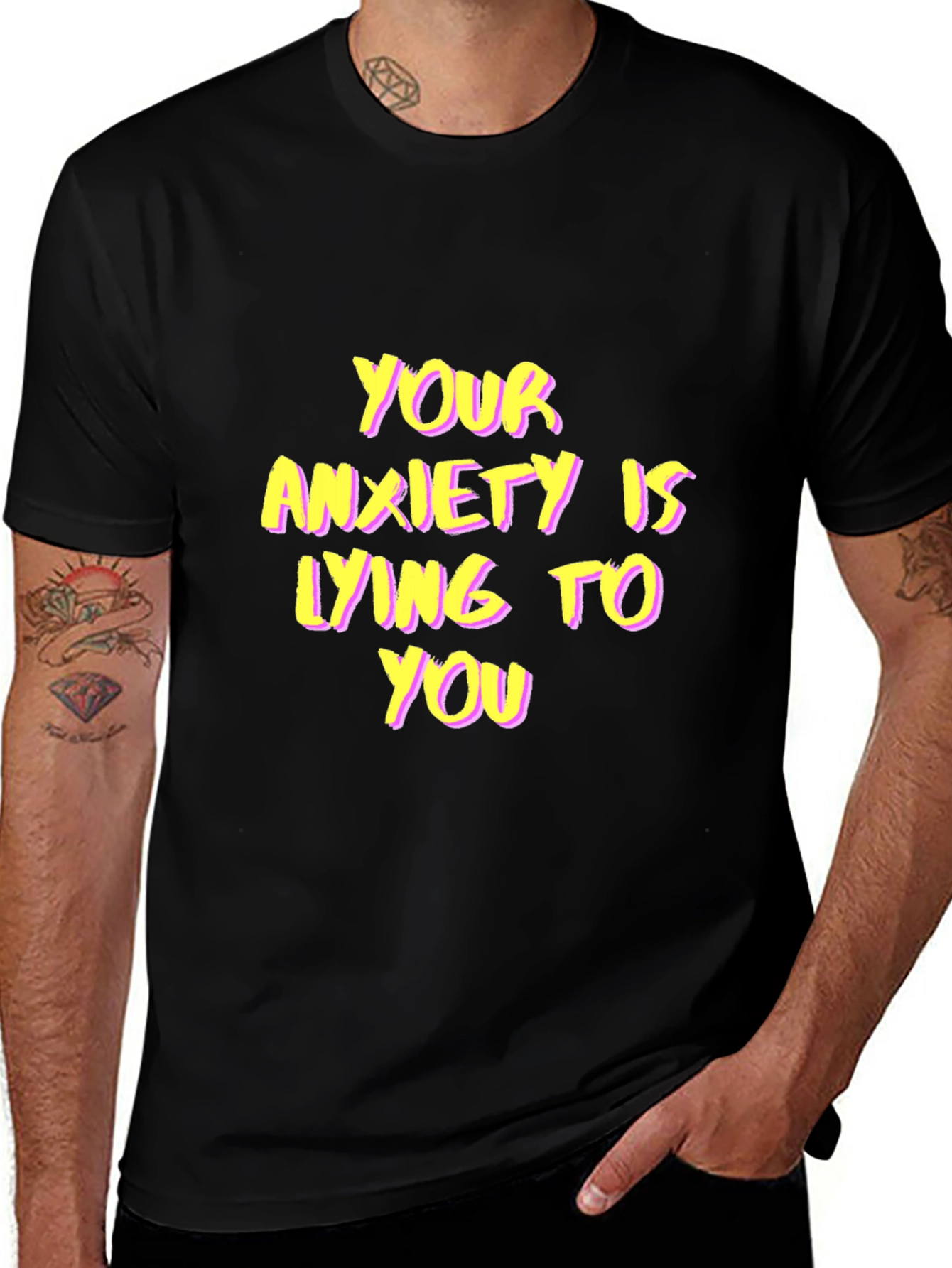 Anxiety Awareness Black T-Shirt Positive Message Tee