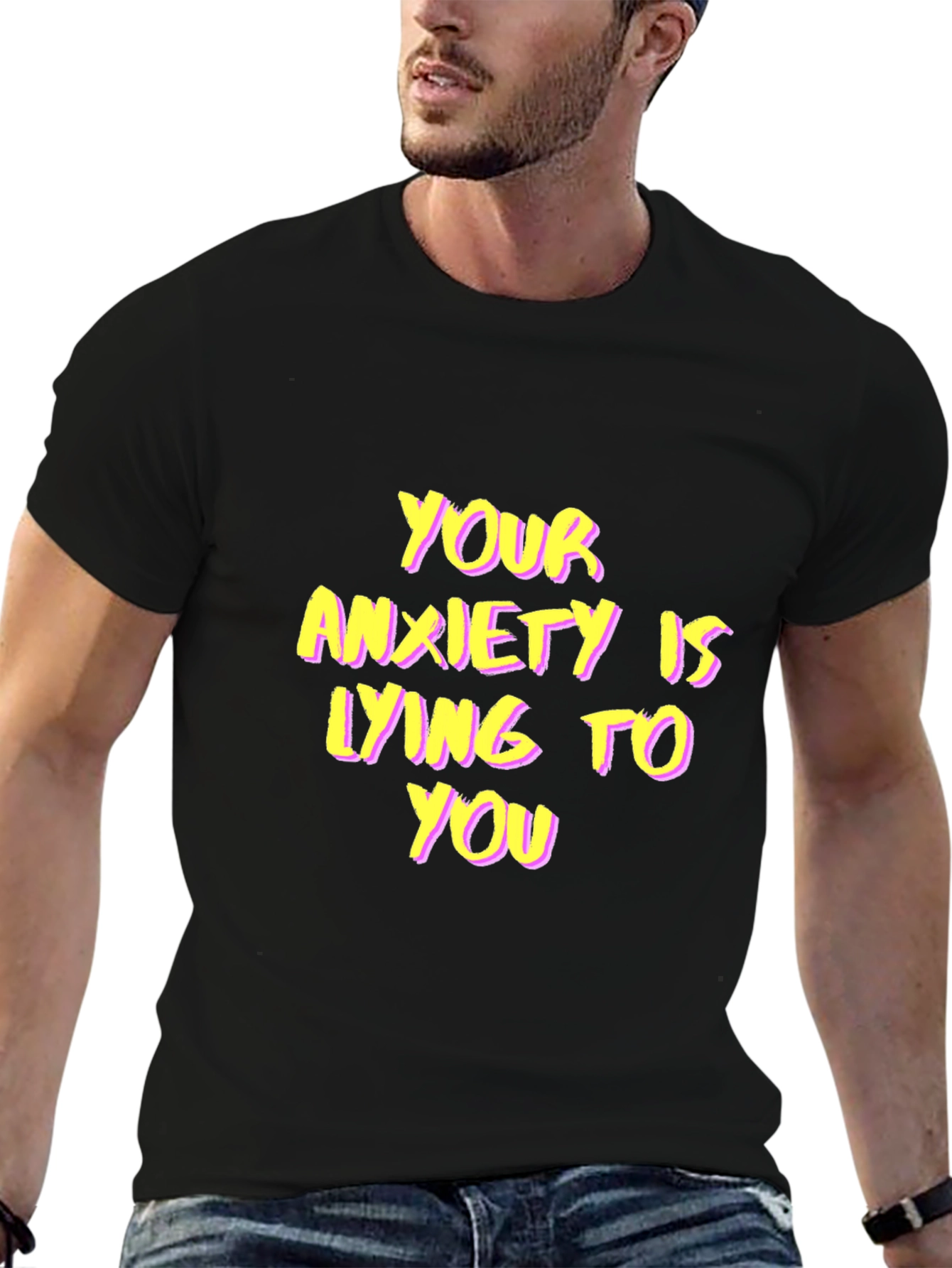 Anxiety Awareness Black T-Shirt Positive Message Tee