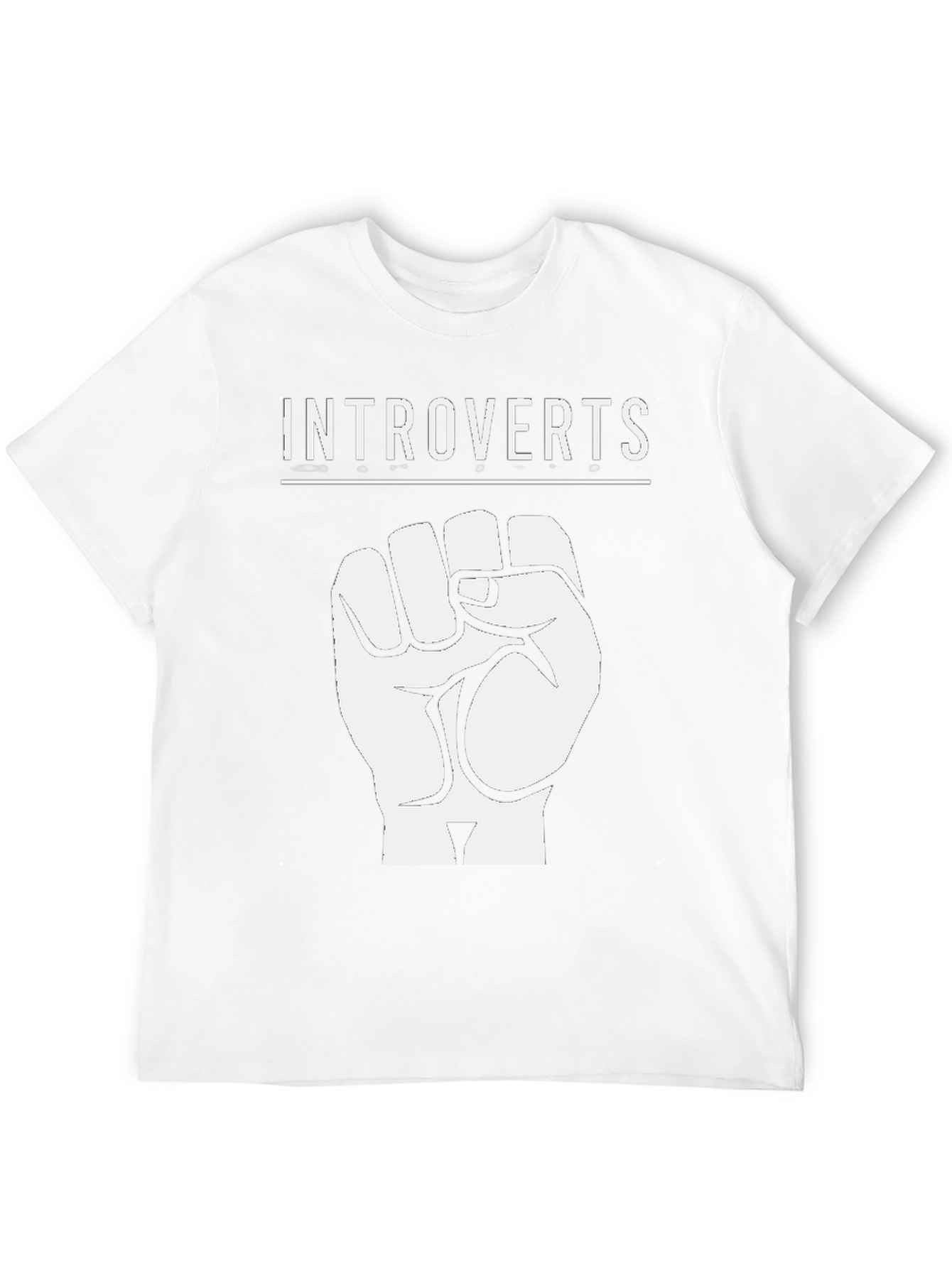 Introverts Fist Graphic T-Shirt - Black Cotton Tee