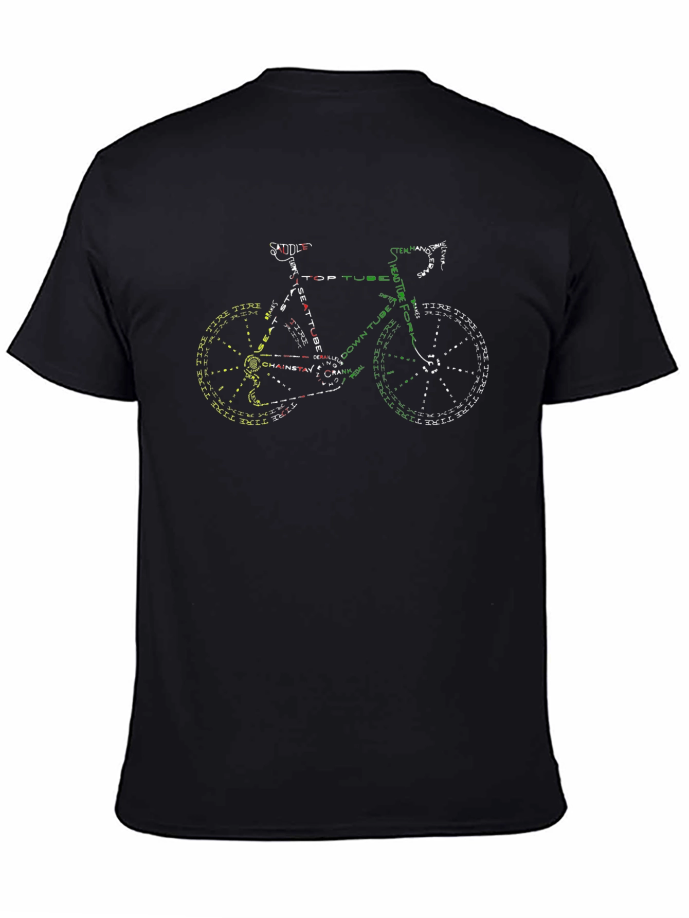 Cycling T-Shirt Bike Parts Graphic Tee
