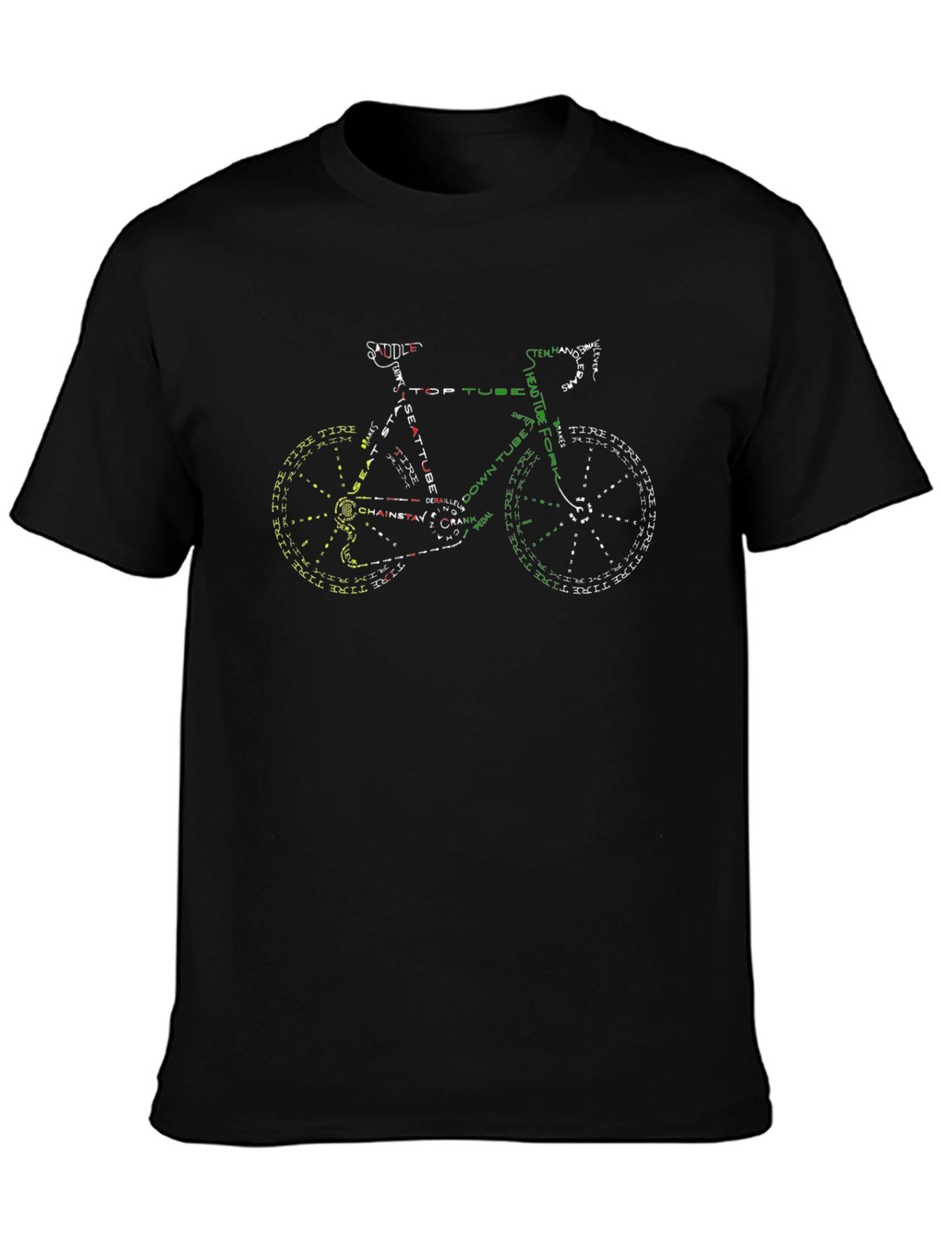 Cycling T-Shirt Bike Parts Graphic Tee