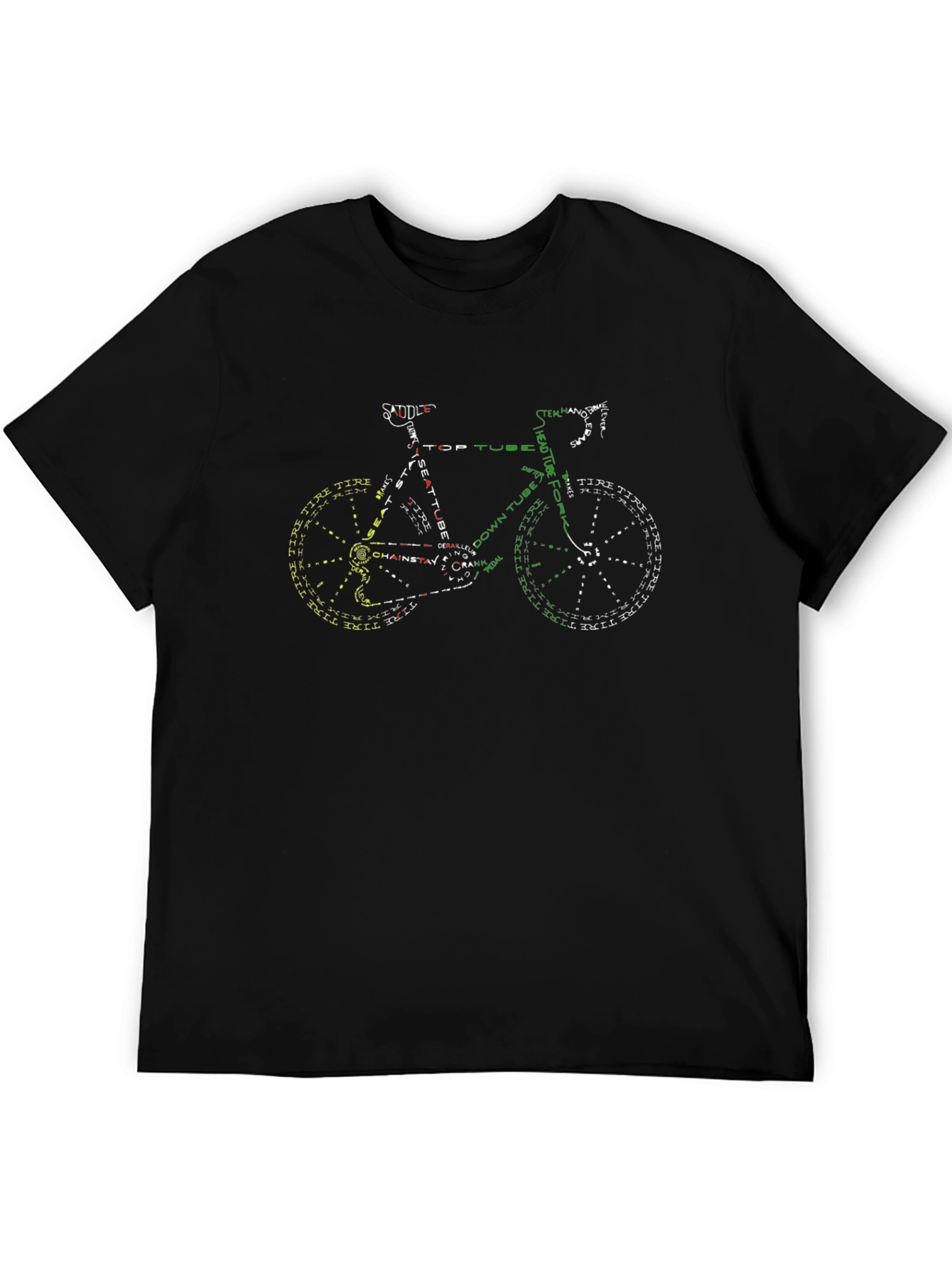 Cycling T-Shirt Bike Parts Graphic Tee