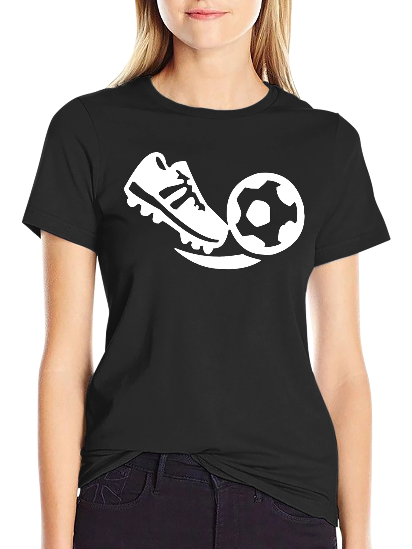 Soccer Shoe and Ball Graphic Tee - Black